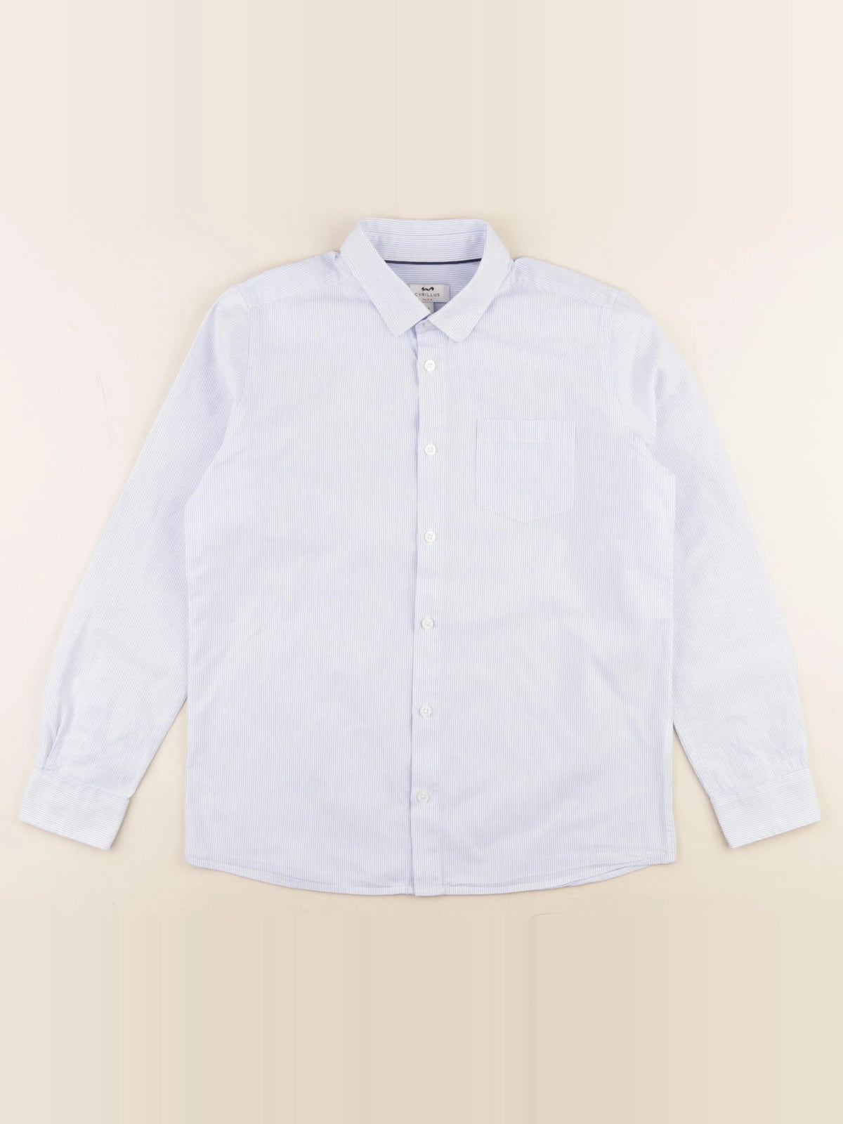 Cyrillus - chemise blanc, bleu - 12 ans