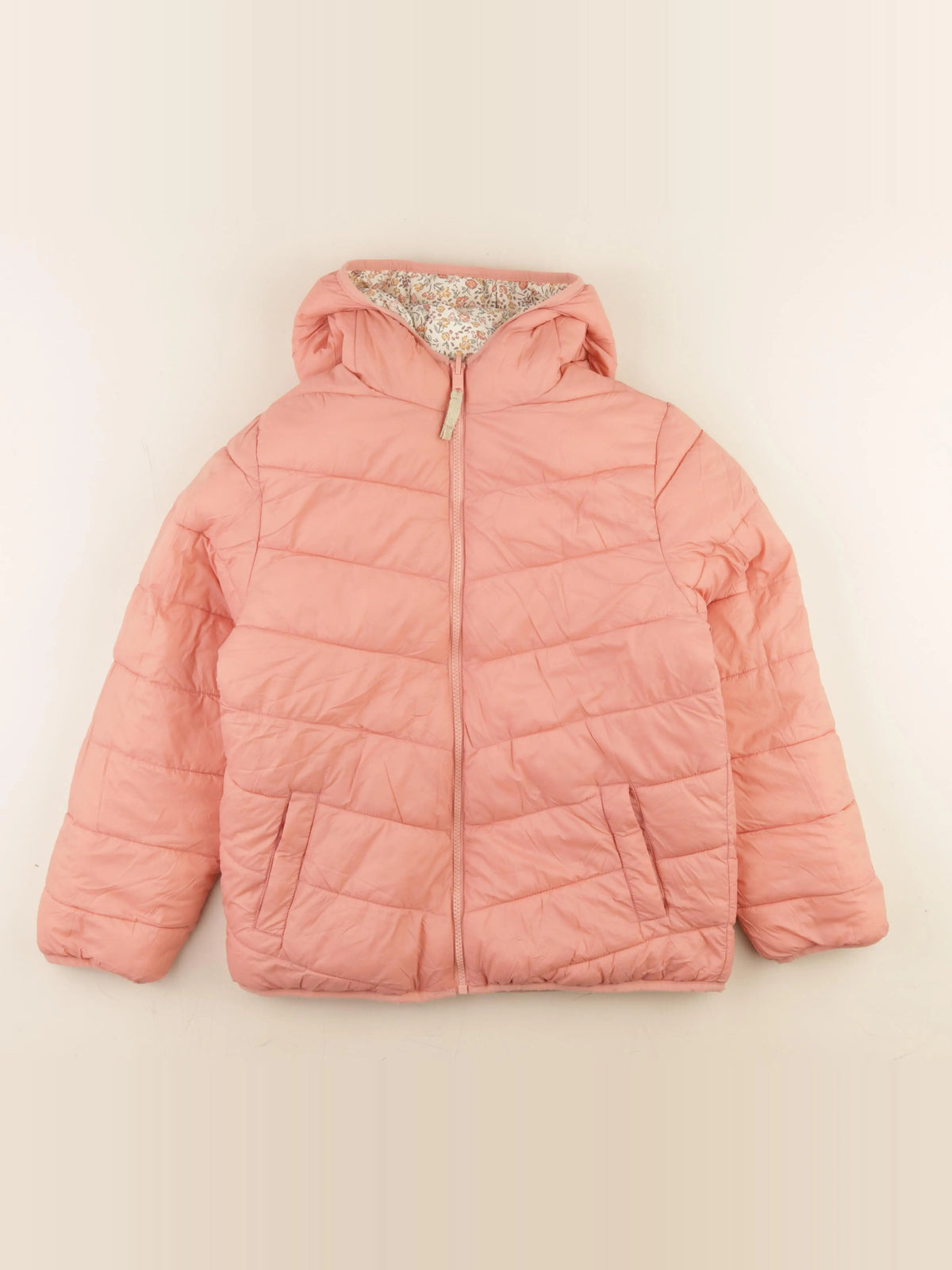 Vertbaudet - doudoune réversible beige, rose - 14 ans