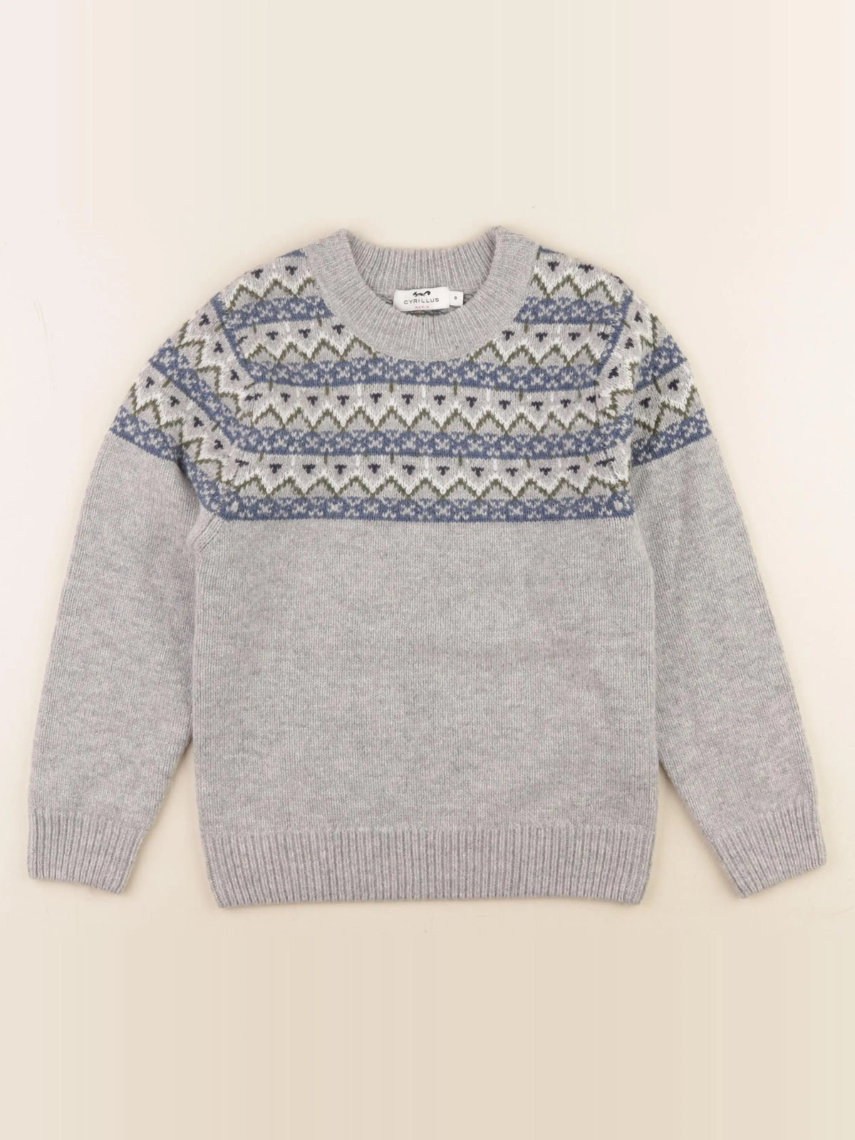 Cyrillus - pull gris - 8 ans