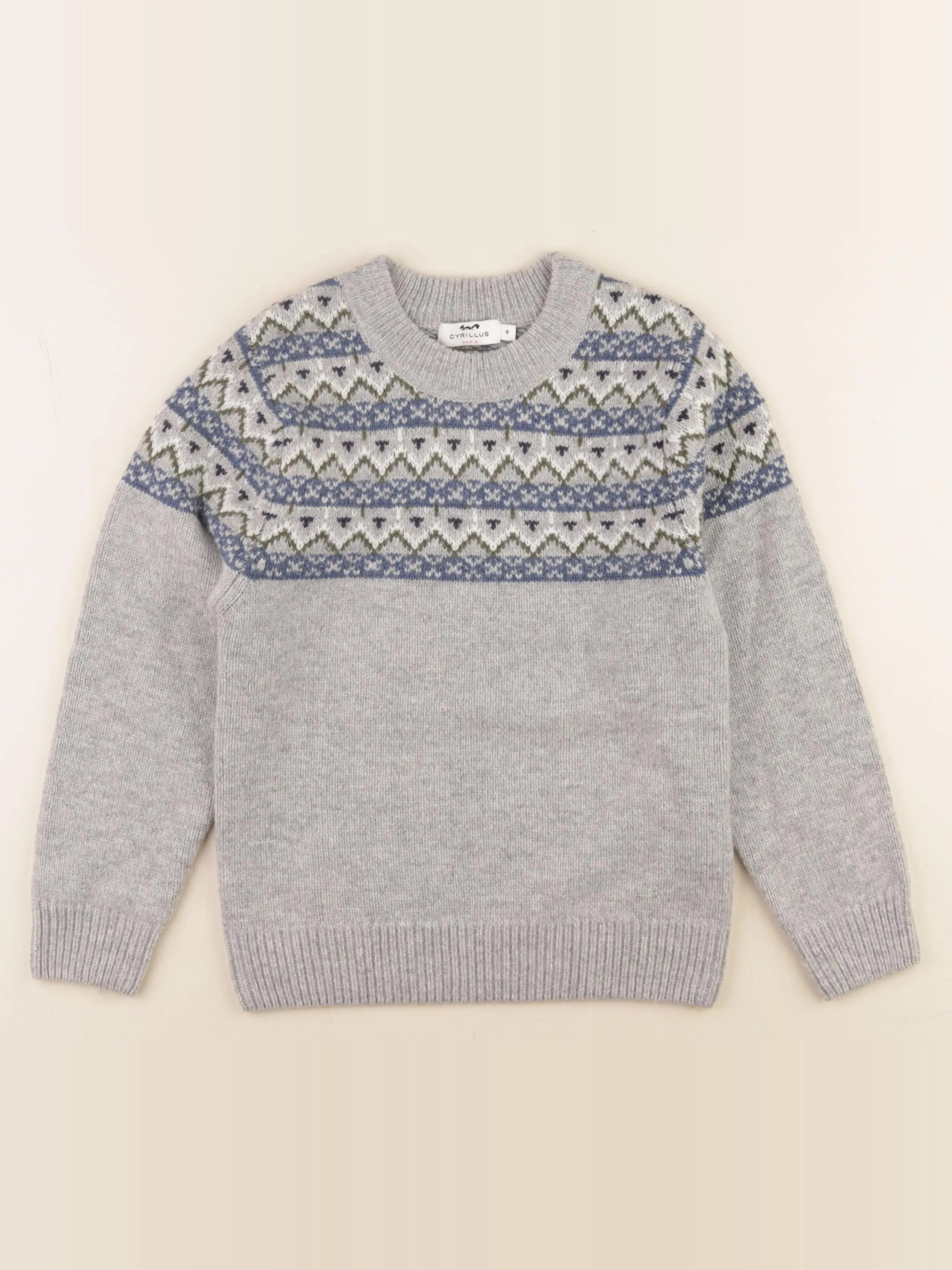 Cyrillus - pull gris - 8 ans