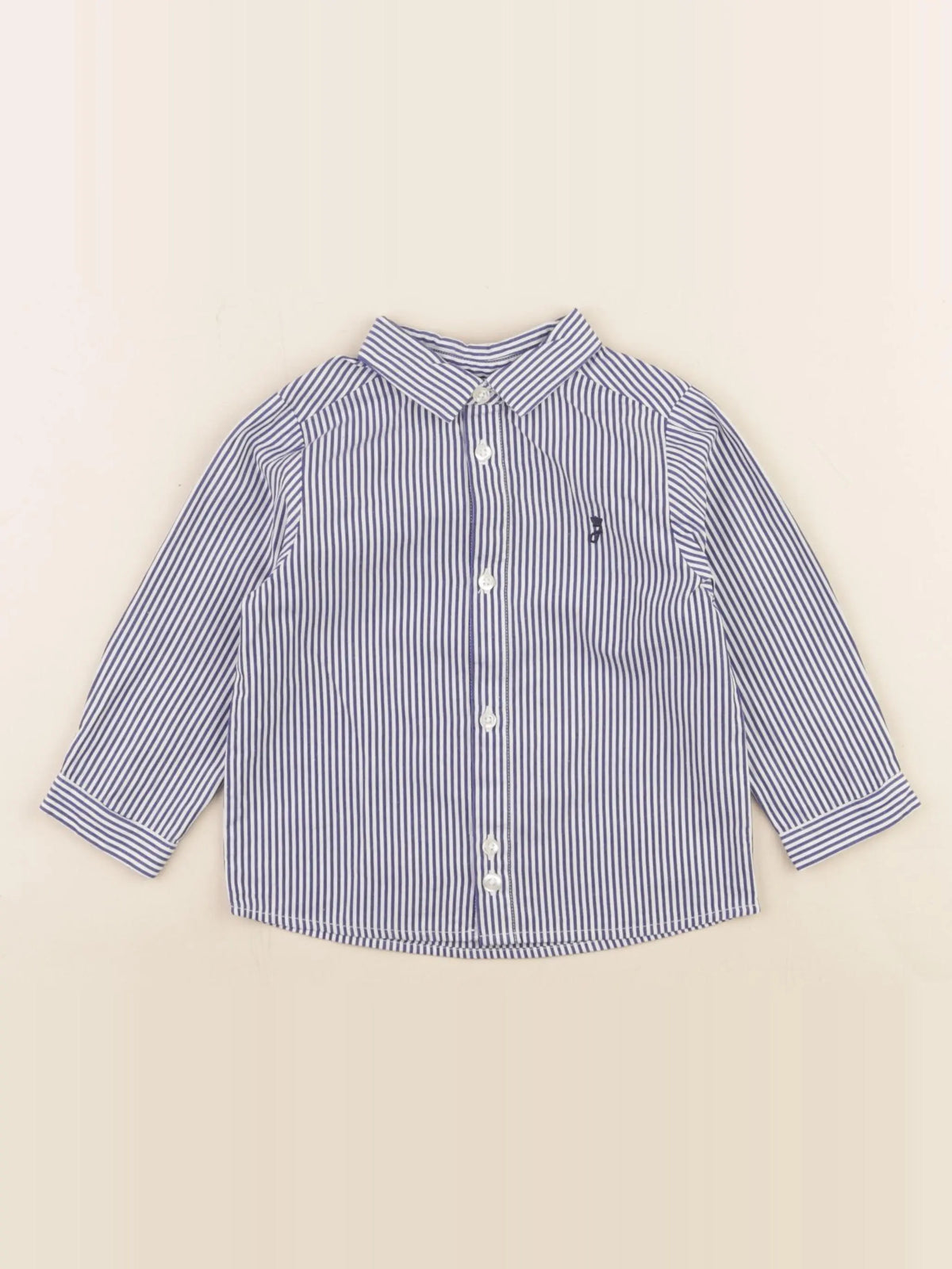 Jacadi - chemise blanc, bleu - 18 mois