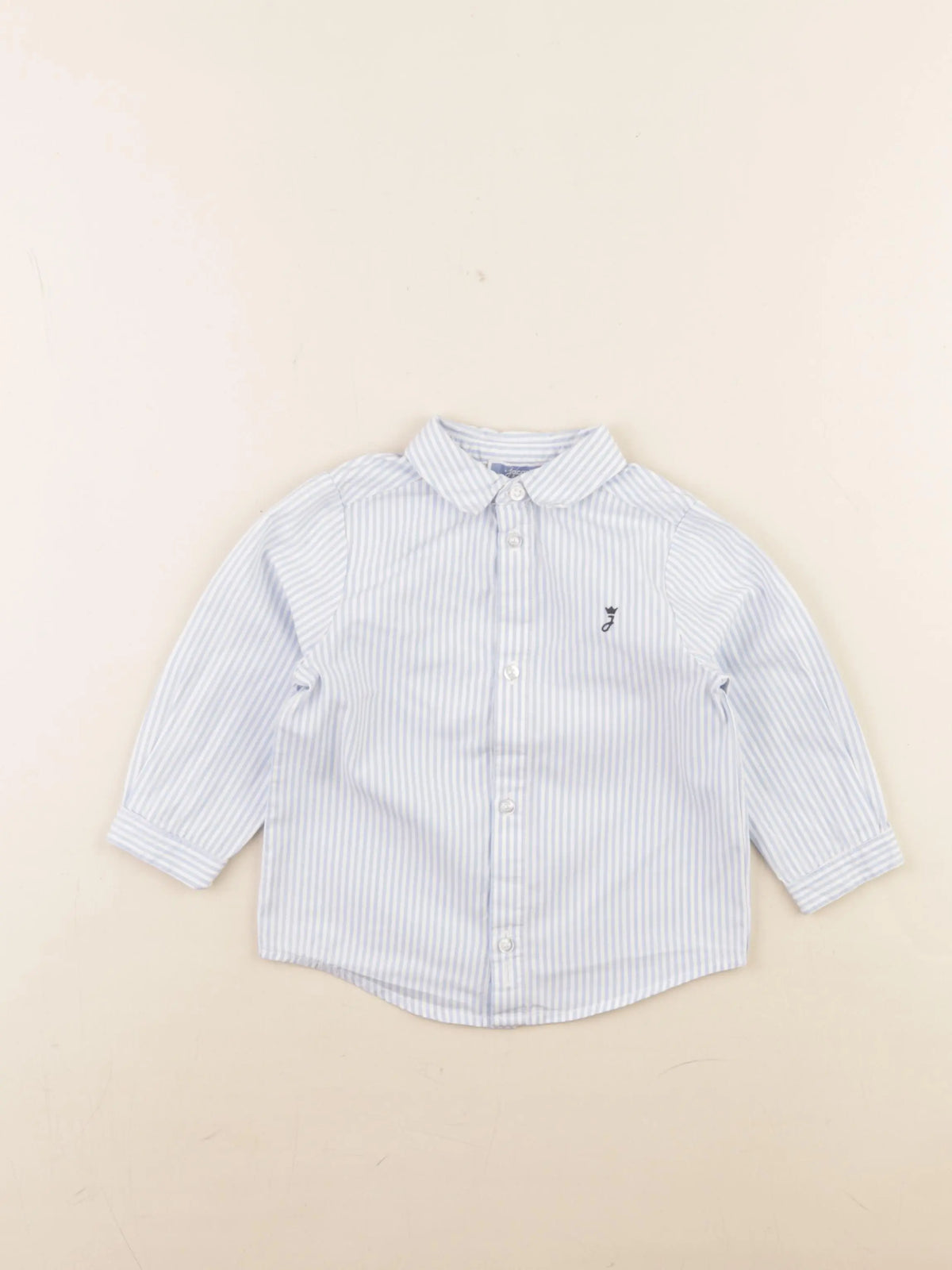 Jacadi - chemise blanc, bleu - 18 mois