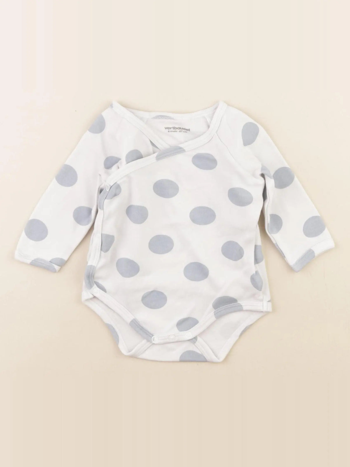 Vertbaudet - body bleu, blanc - 6 mois