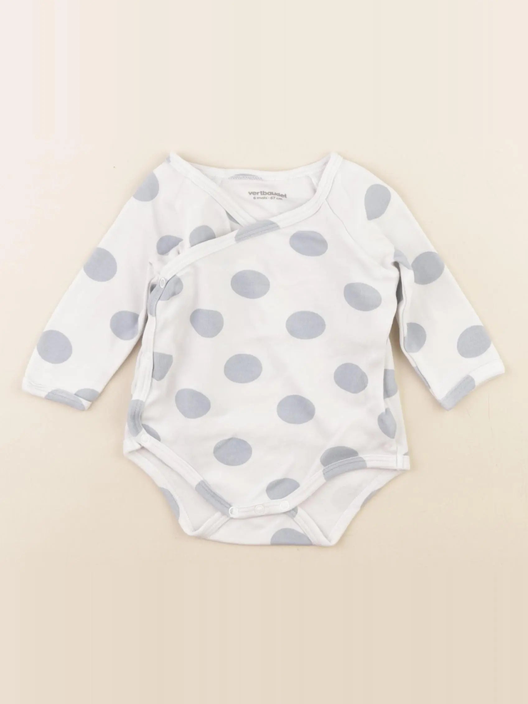 Vertbaudet - body bleu, blanc - 6 mois