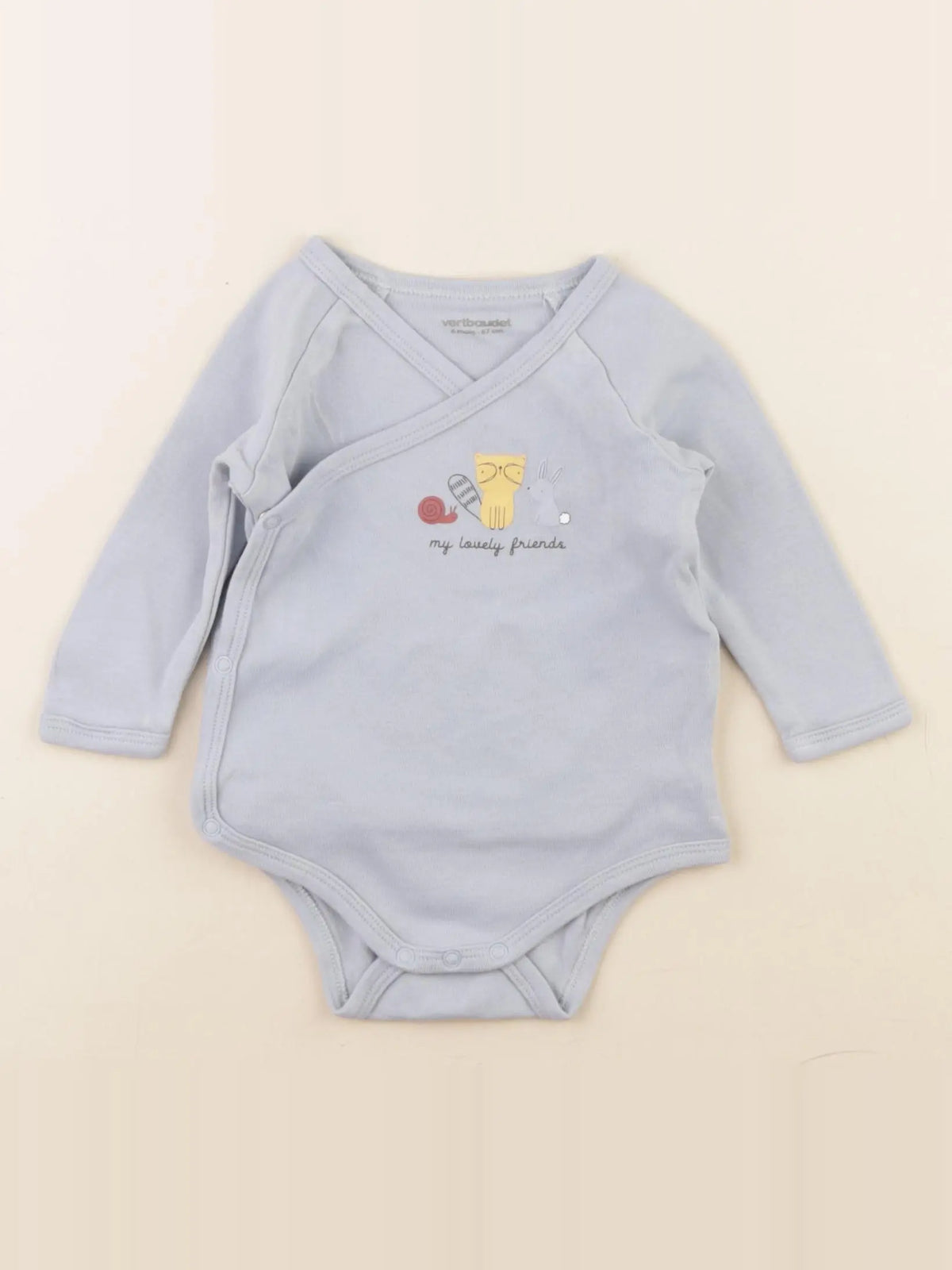 Vertbaudet - body bleu - 6 mois