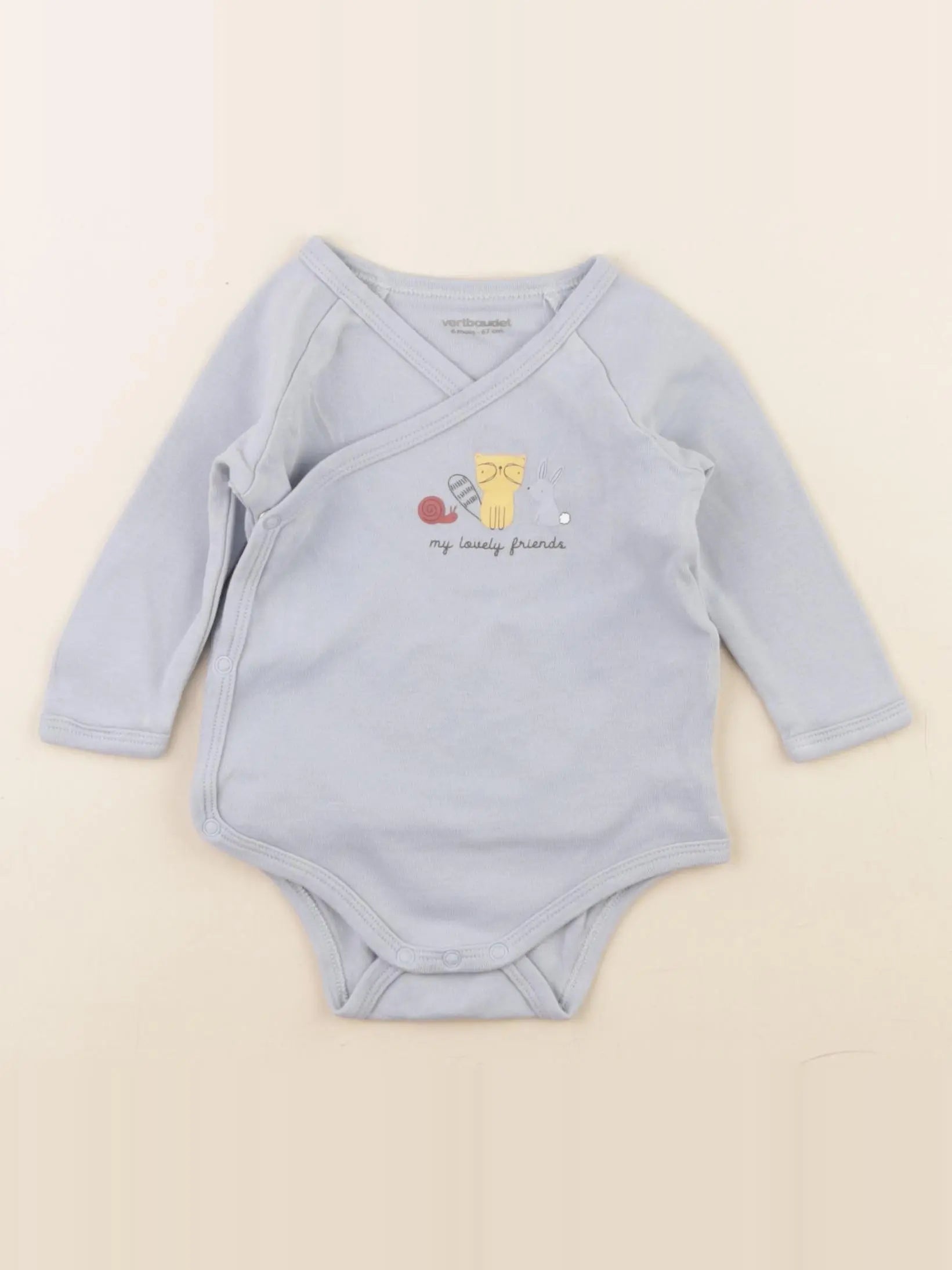 Vertbaudet - body bleu - 6 mois