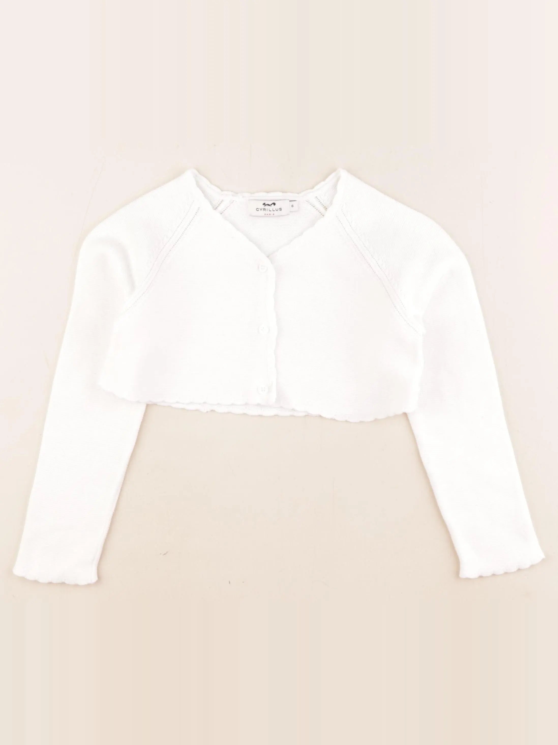 Cyrillus - gilet blanc - 6 ans