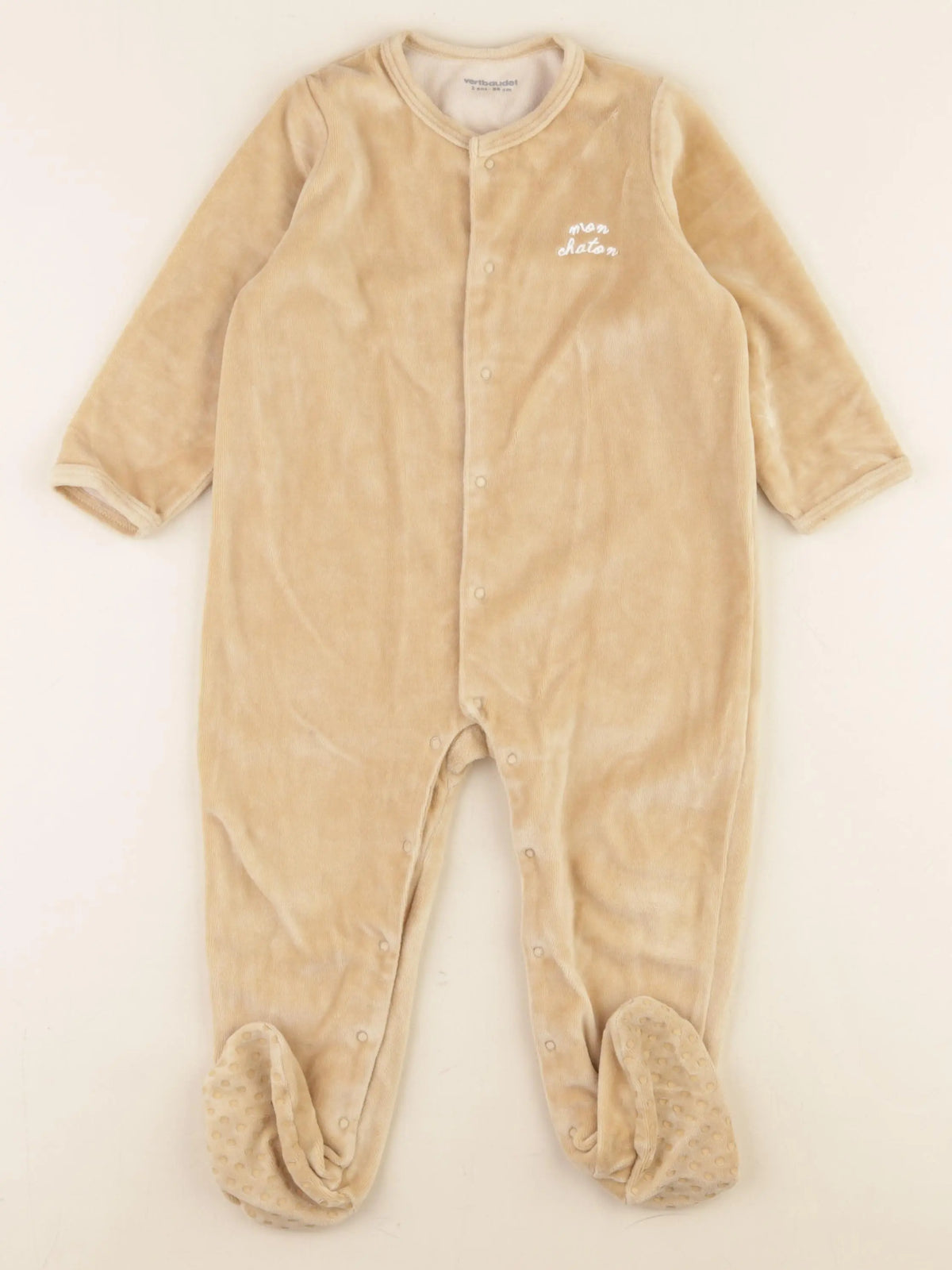 Vertbaudet - pyjama velours marron - 2 ans