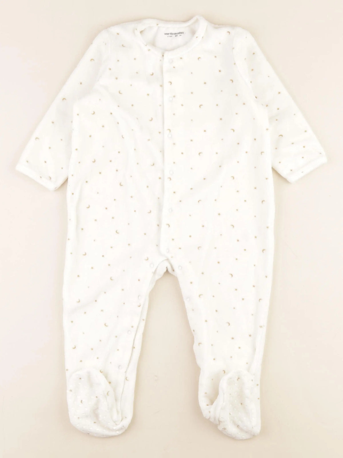 Vertbaudet - pyjama velours beige - 2 ans
