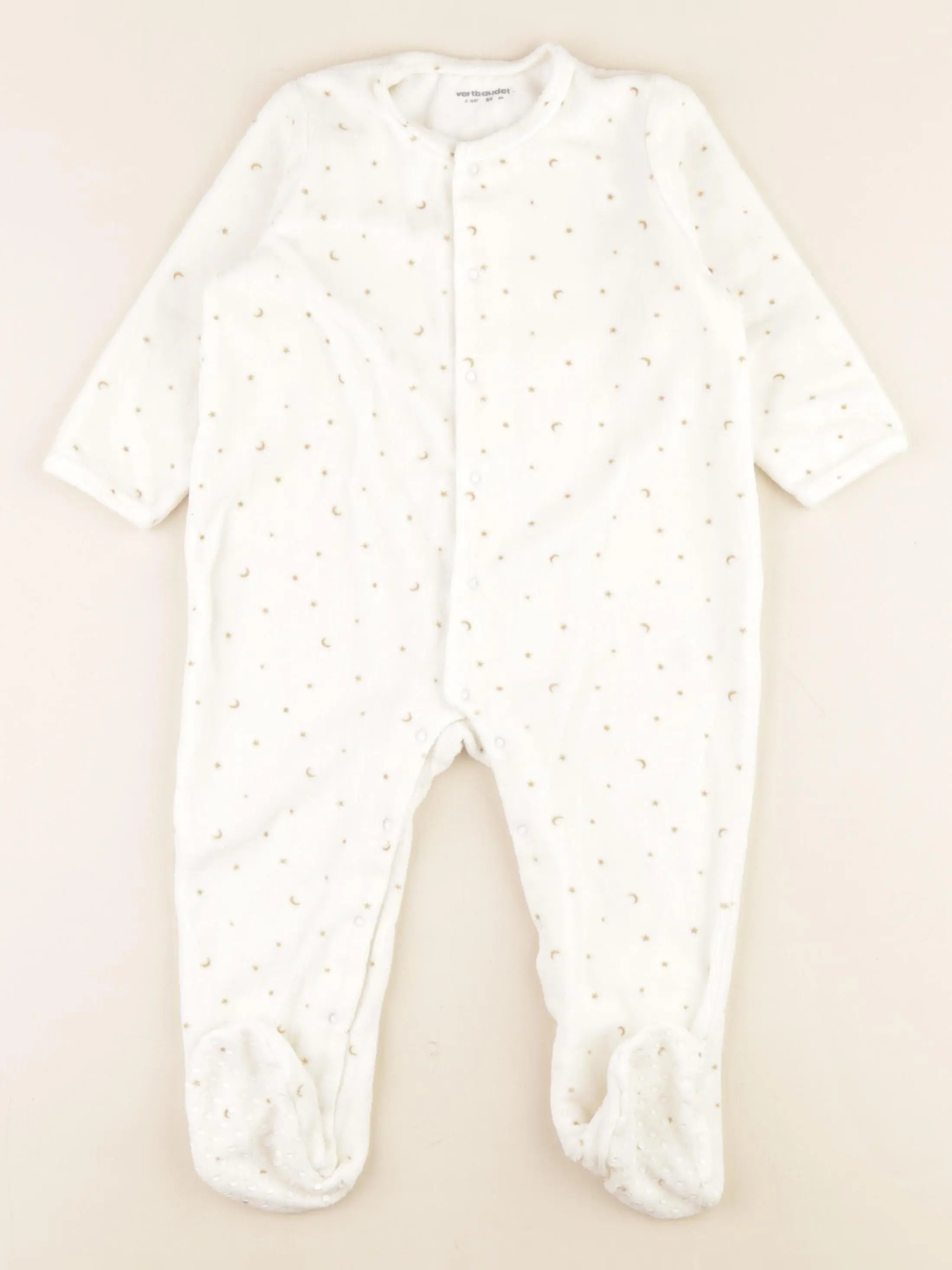 Vertbaudet - pyjama velours beige - 2 ans