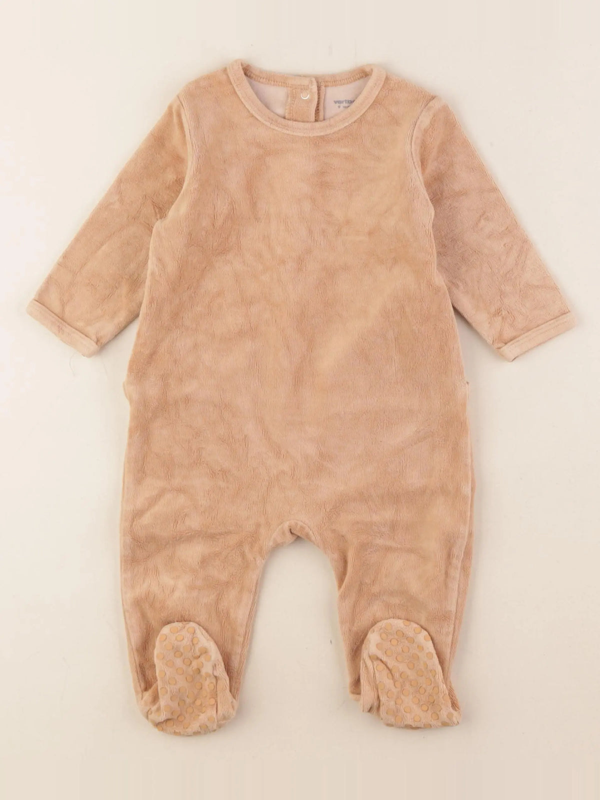 Vertbaudet - pyjama velours marron - 9 mois