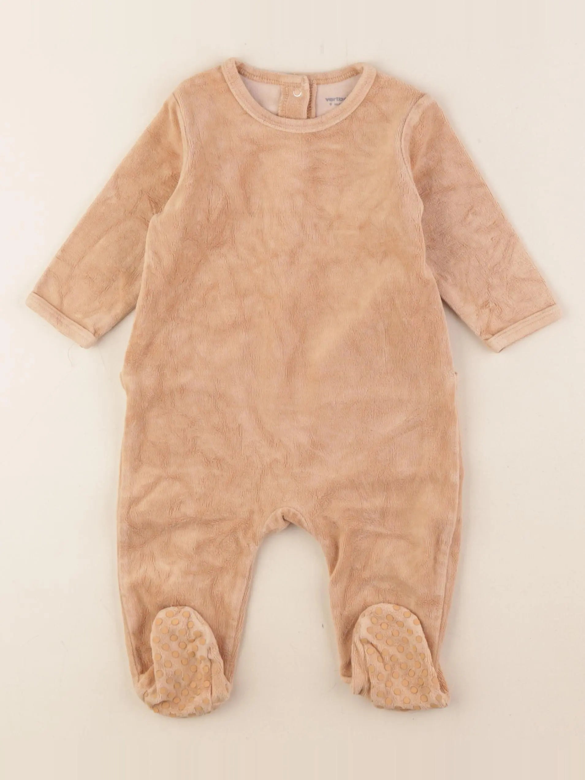 Vertbaudet - pyjama velours marron - 9 mois