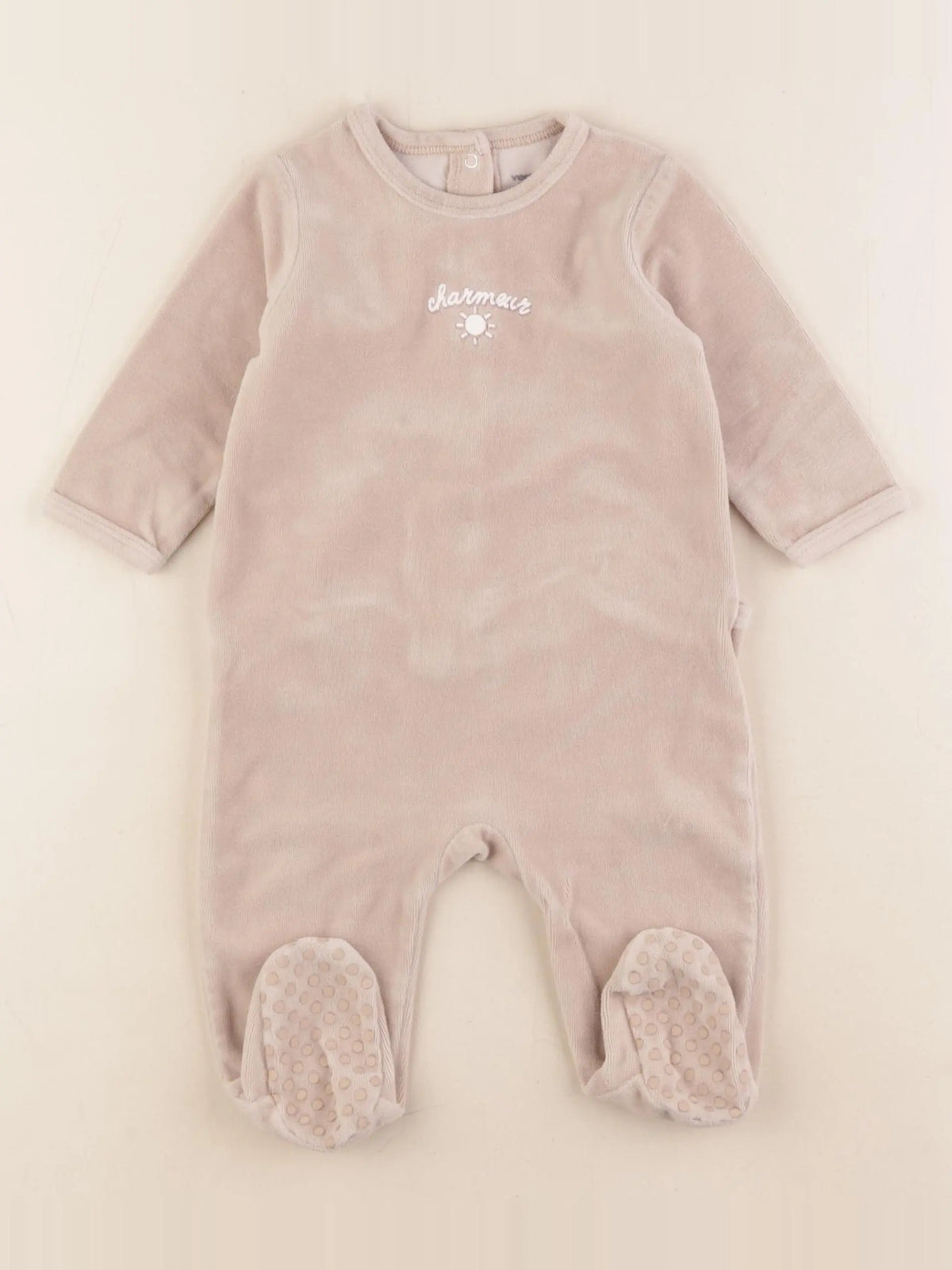 Vertbaudet - pyjama velours marron - 9 mois