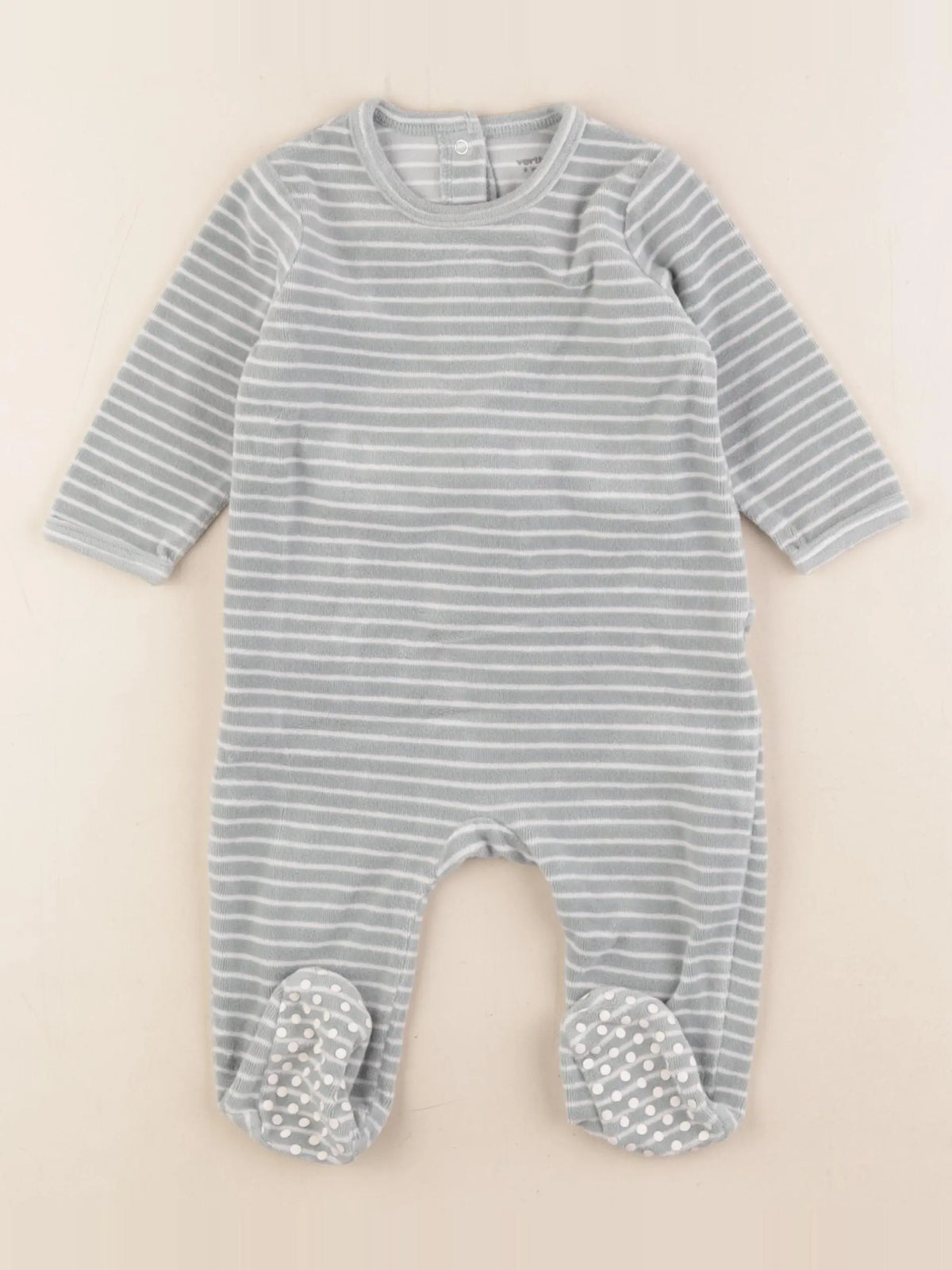 Vertbaudet - pyjama velours vert - 9 mois