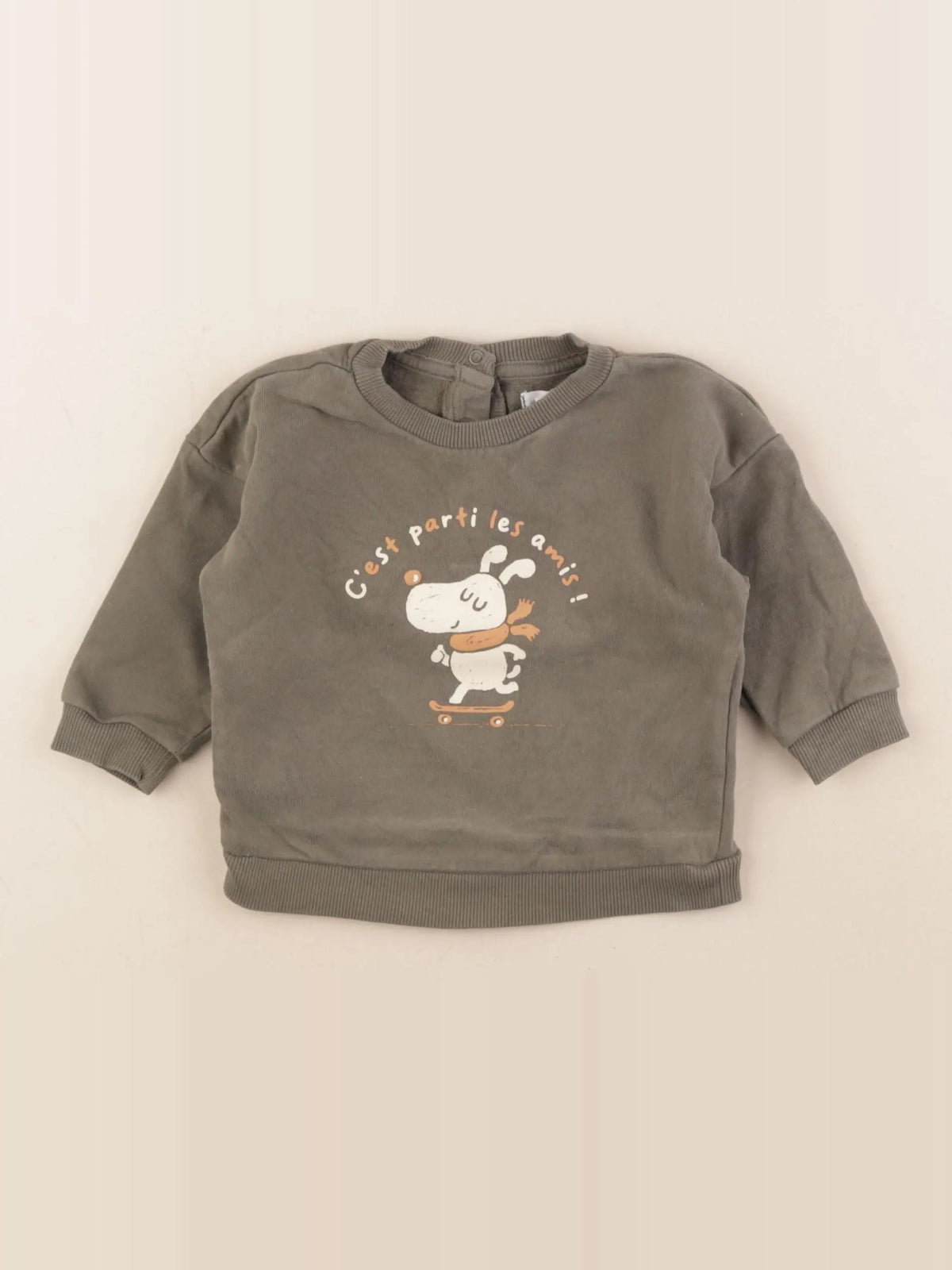 Vertbaudet - sweat marron - 9 mois