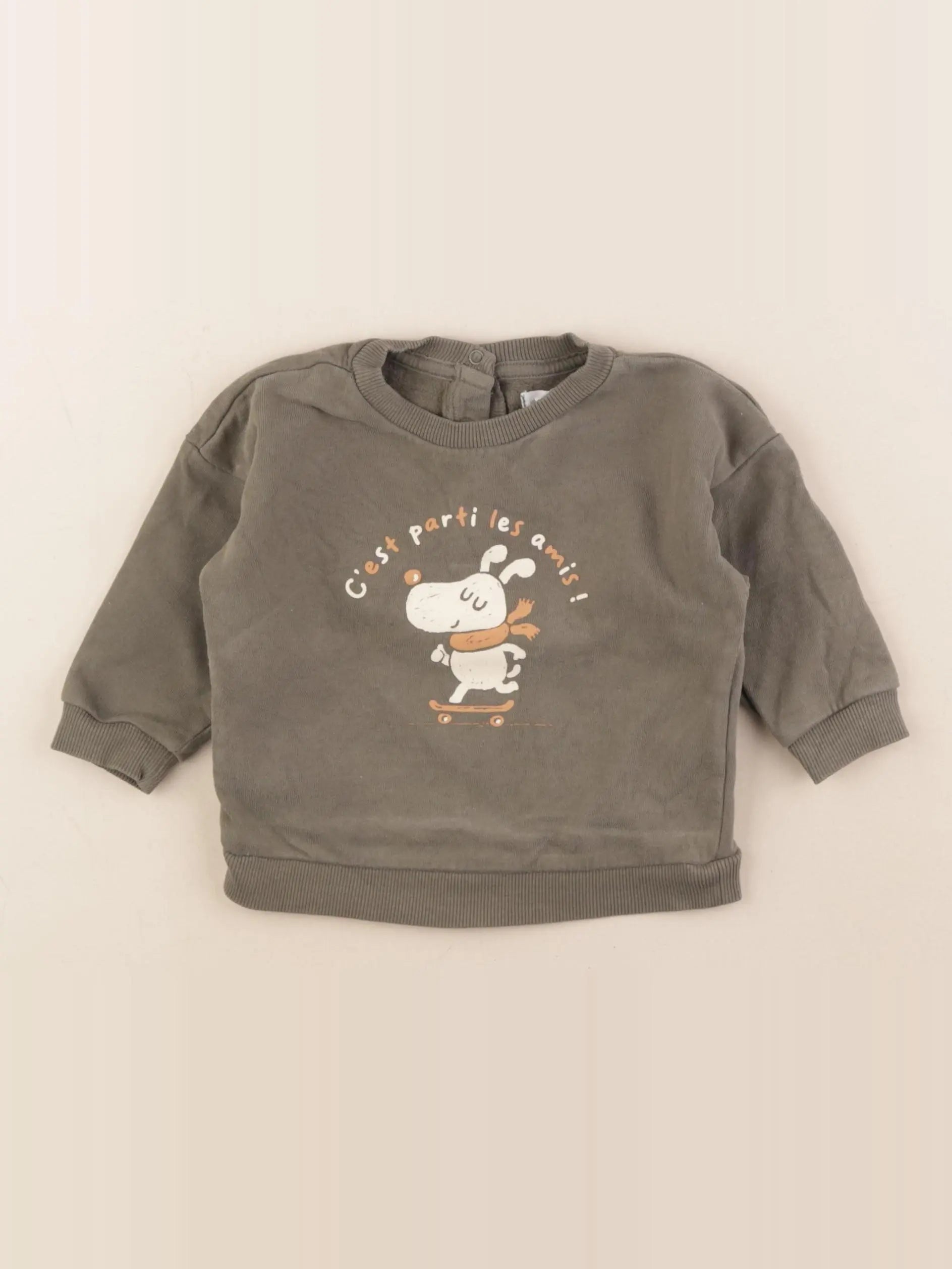 Vertbaudet - sweat marron - 9 mois