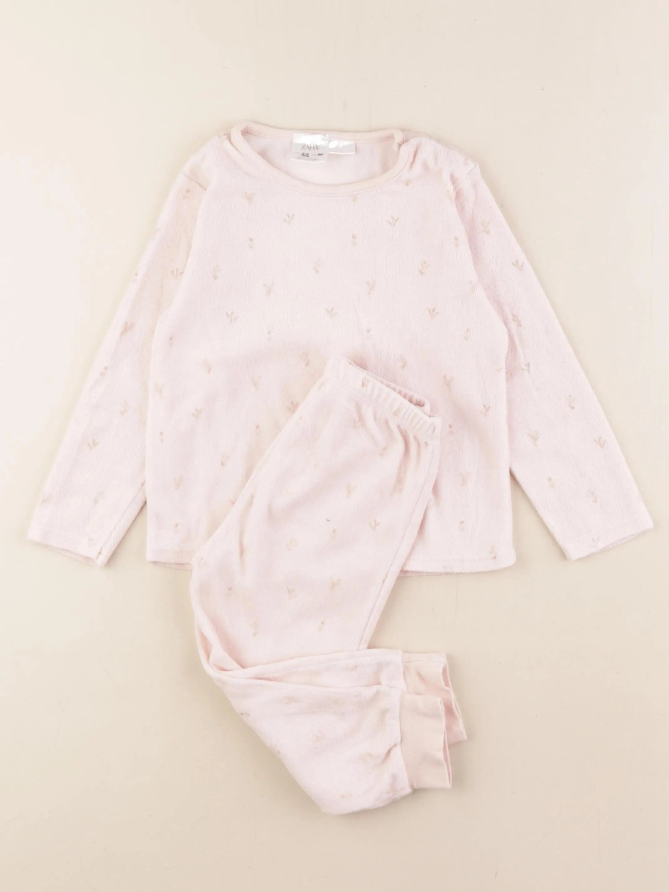 Zara - pyjama velours rose - 2/3 ans