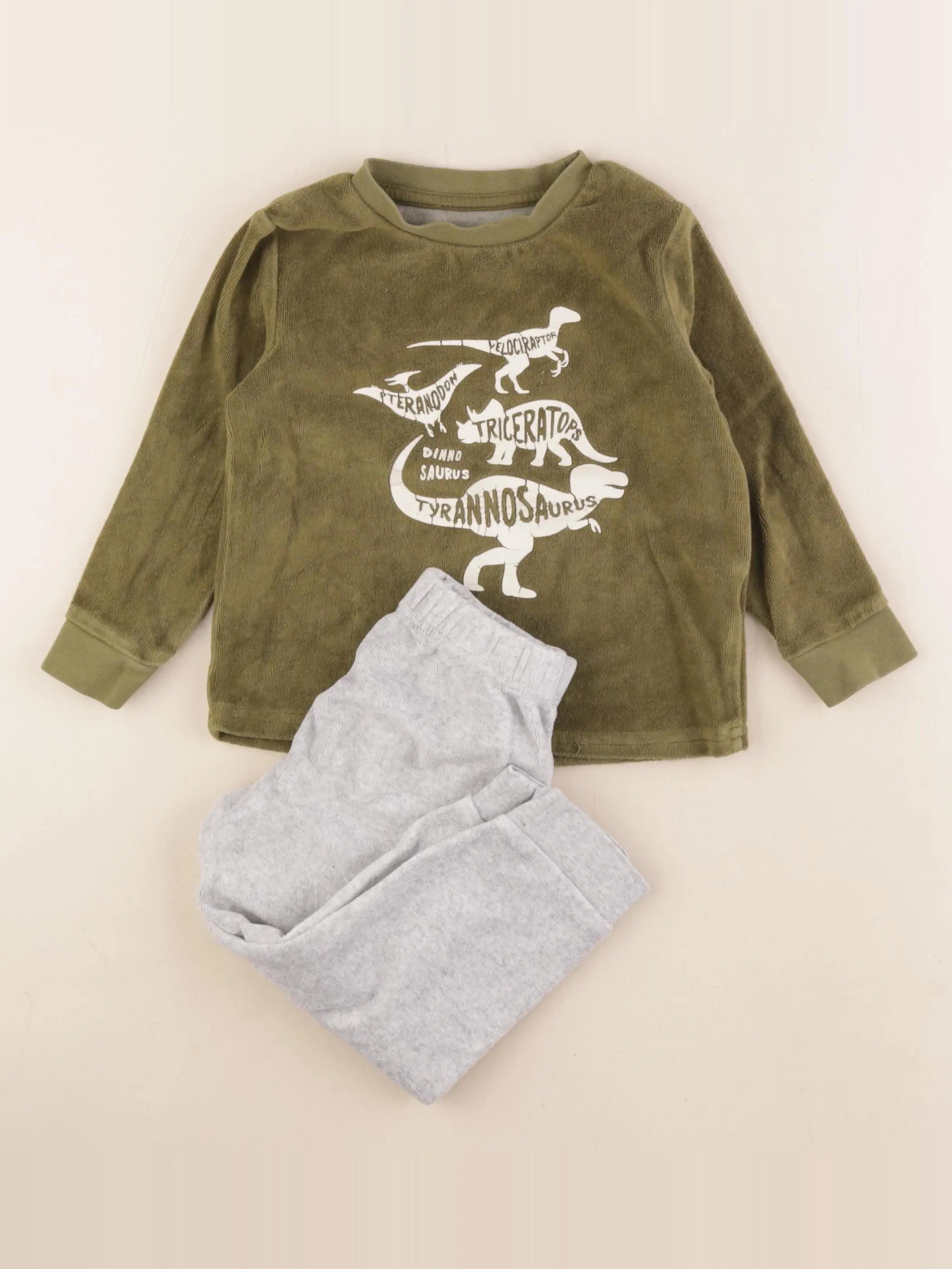 Vertbaudet - pyjama velours vert - 3 ans