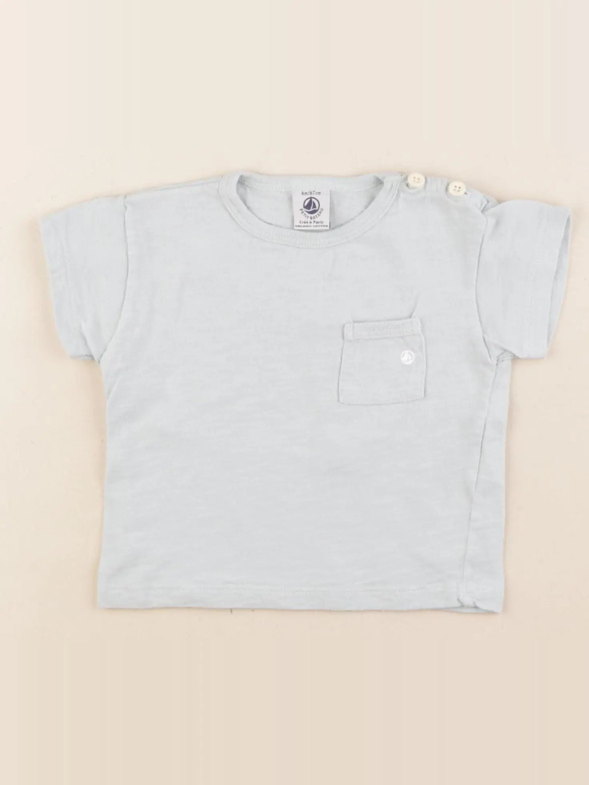 Petit Bateau - tee-shirt vert - 6 mois
