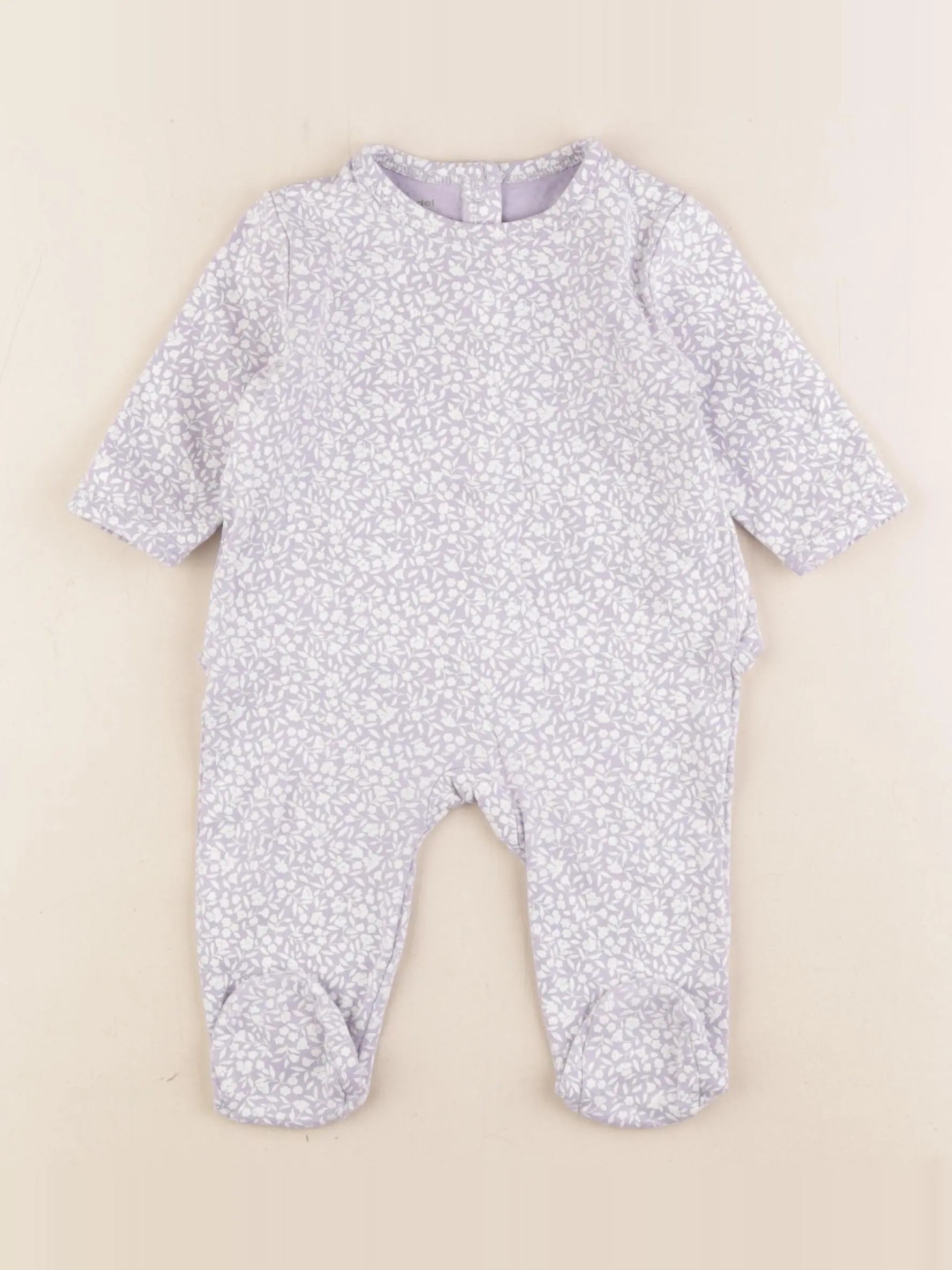 Vertbaudet - pyjama coton violet - 6 mois