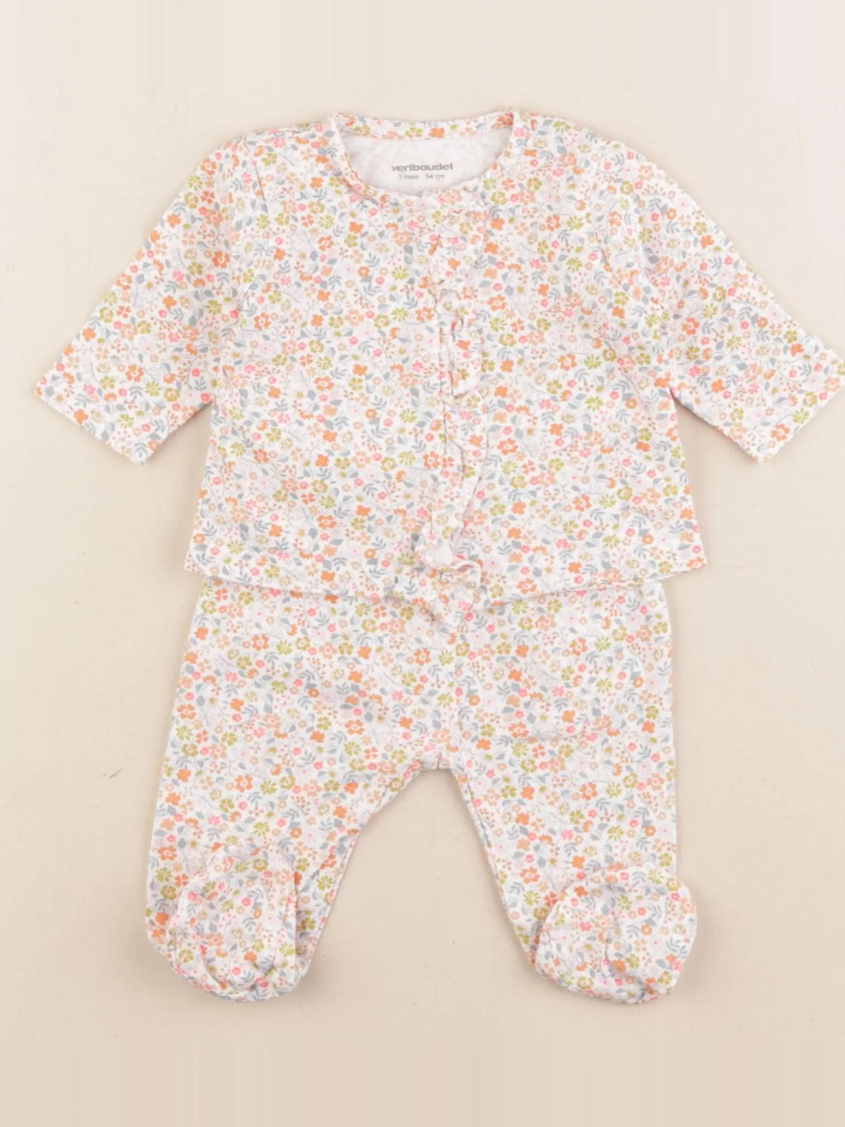 Vertbaudet - pyjama coton multicolore - 1 mois