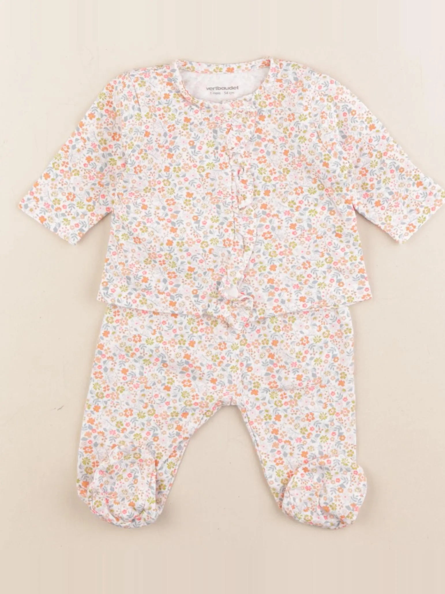 Vertbaudet - pyjama coton multicolore - 1 mois