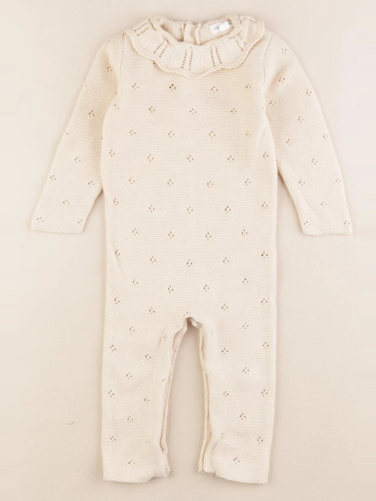 Vertbaudet - combinaison beige - 9 mois