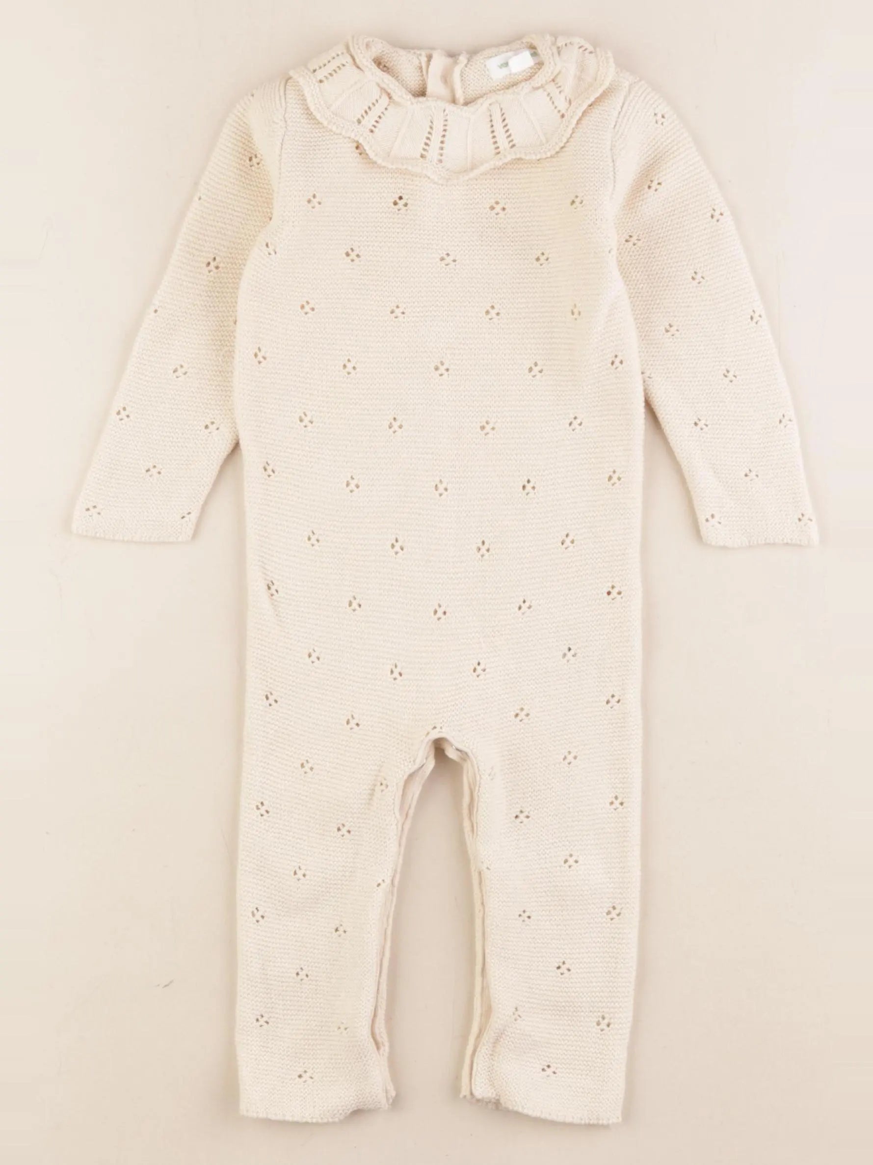 Vertbaudet - combinaison beige - 9 mois