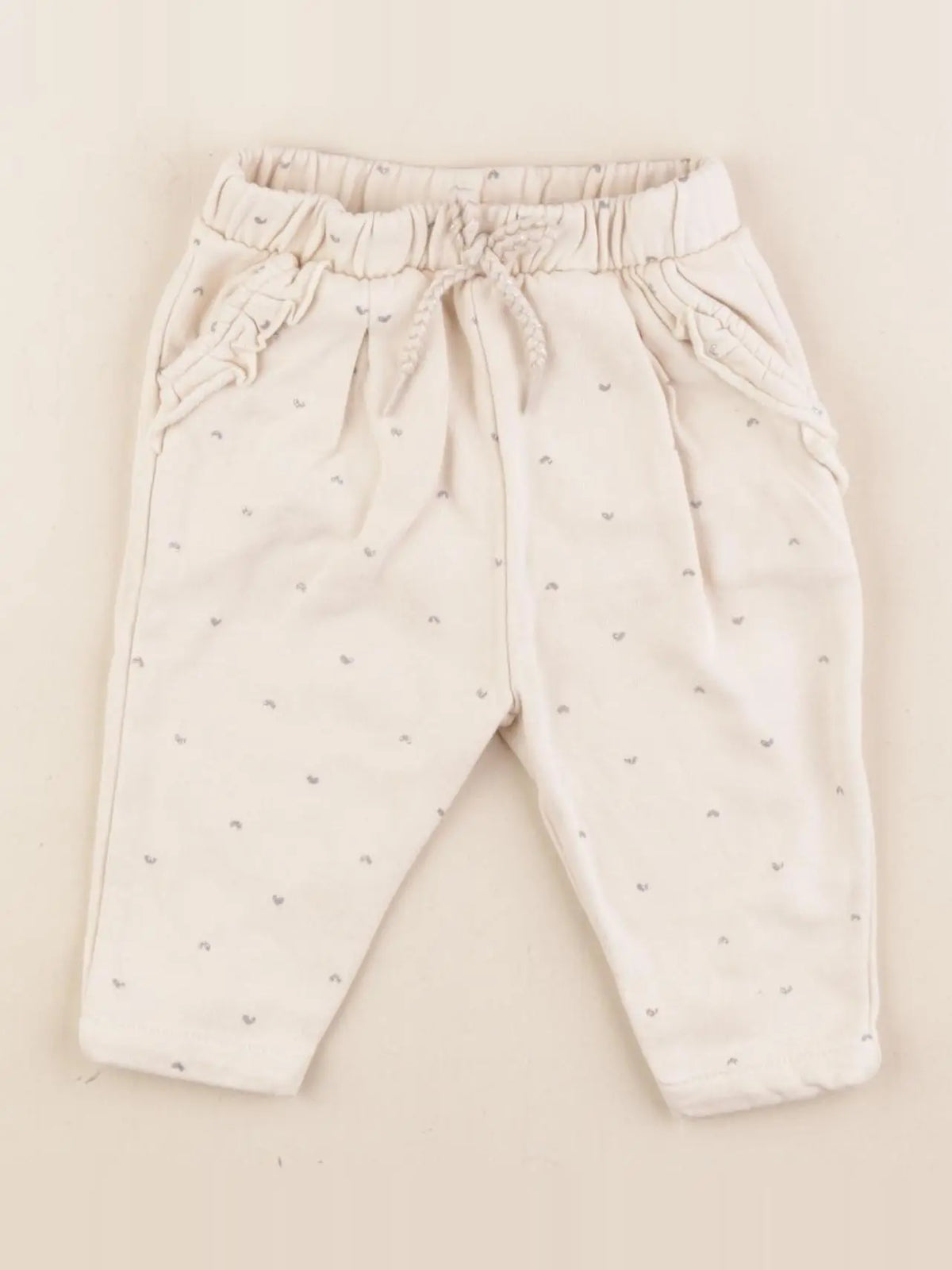 Vertbaudet - jogging doublé beige, argent - 6 mois