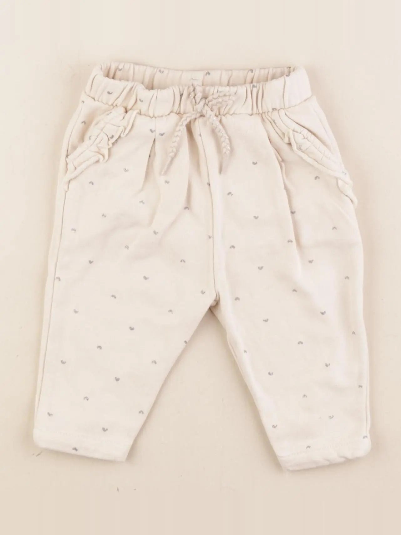 Vertbaudet - jogging doublé beige, argent - 6 mois