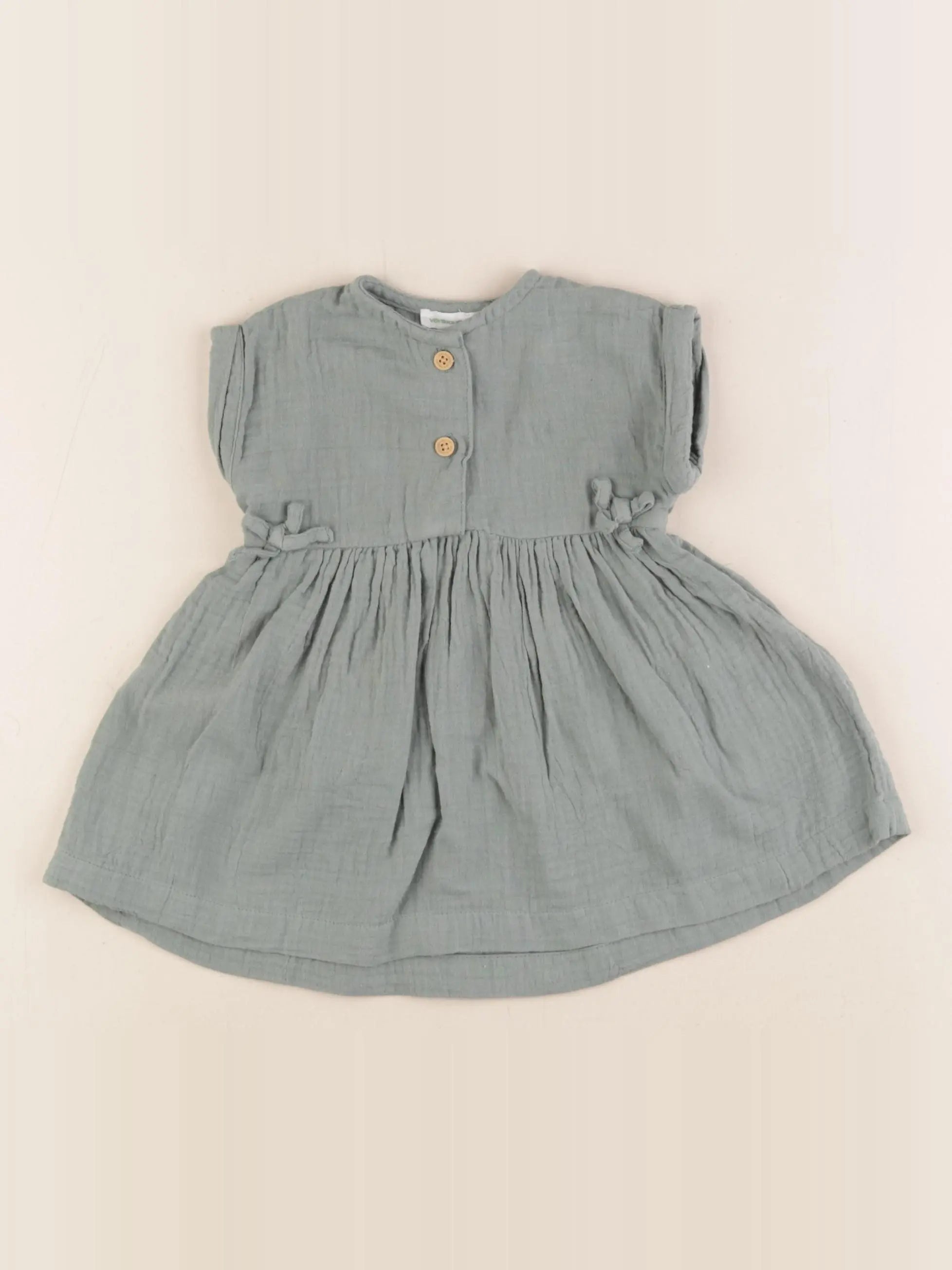 Vertbaudet - robe vert - 6 mois