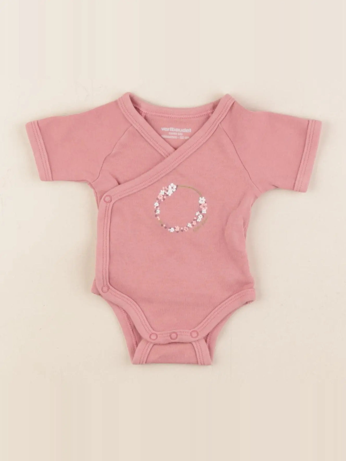 Vertbaudet - body rose - 0 mois