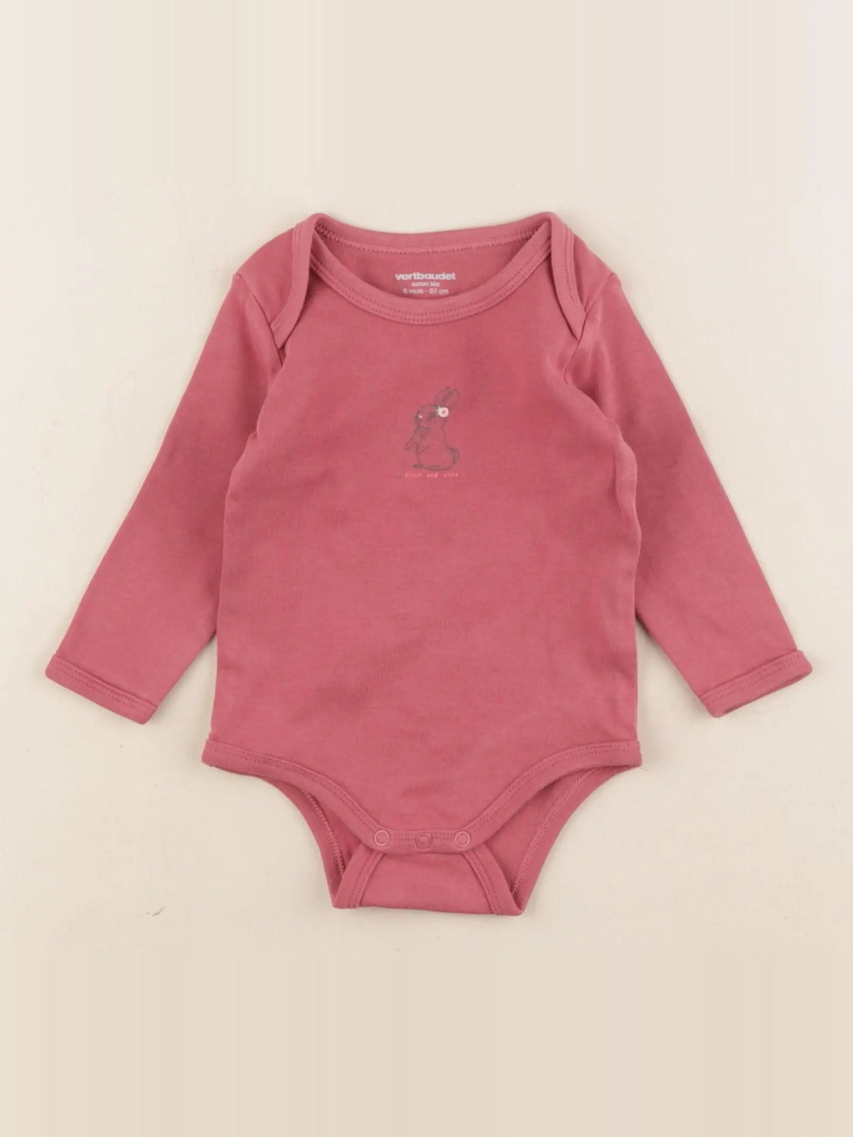 Vertbaudet - body rose - 6 mois