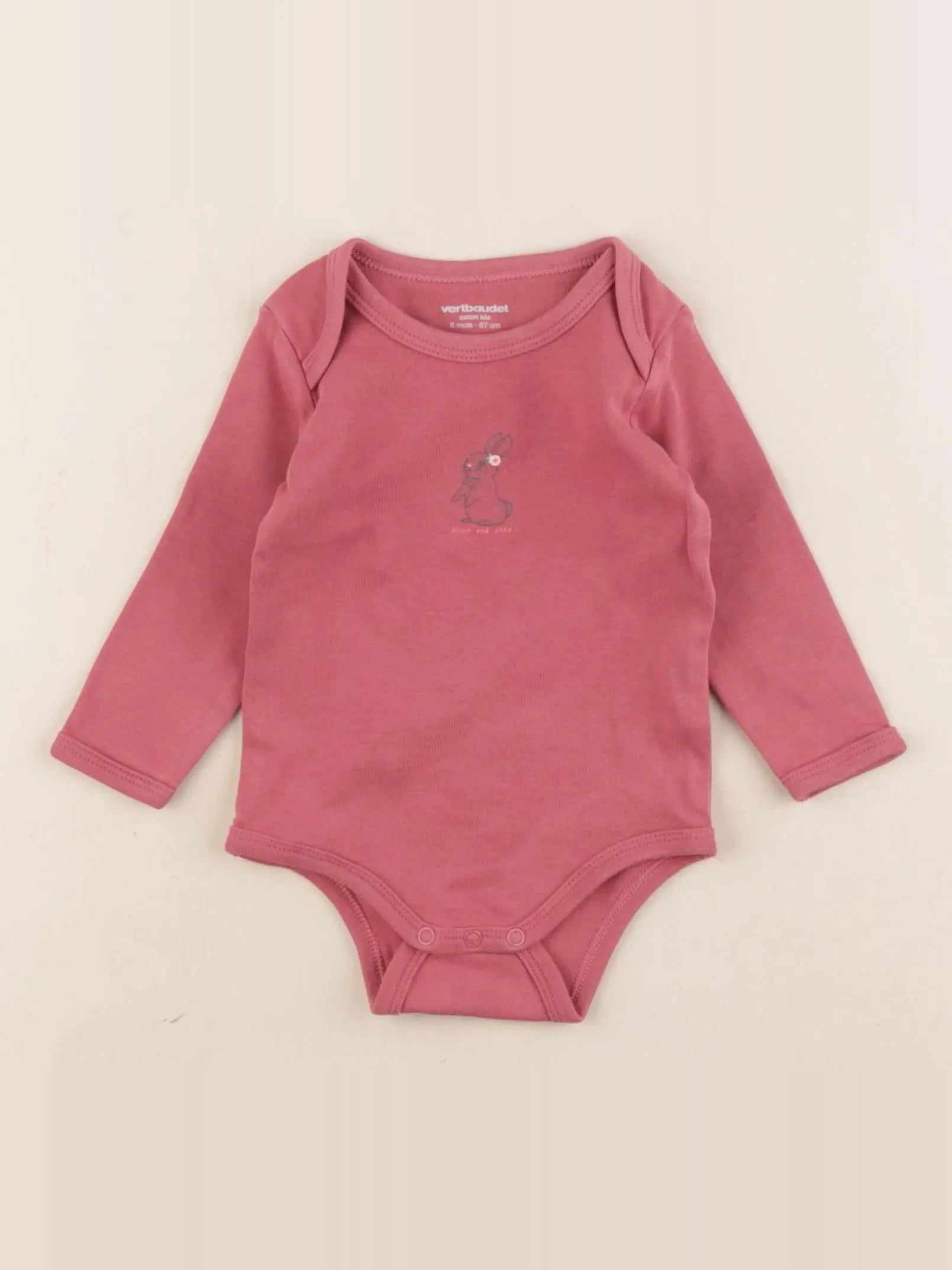Vertbaudet - body rose - 6 mois