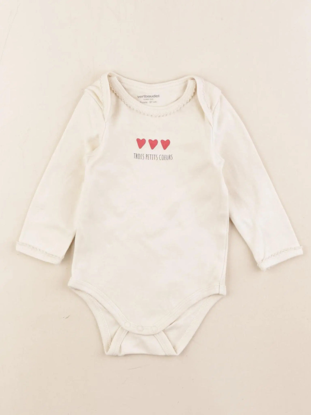 Vertbaudet - body beige - 6 mois