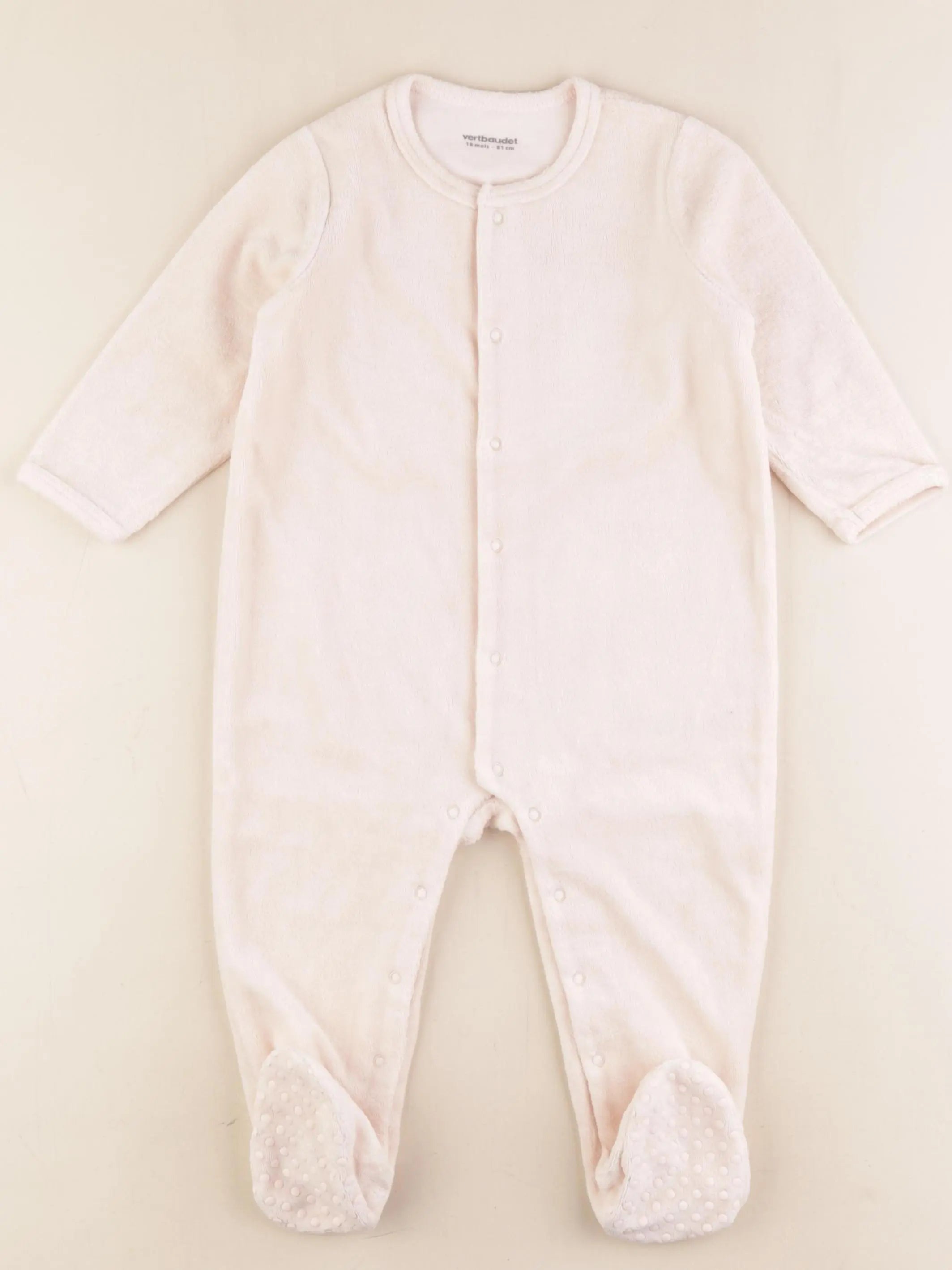 Vertbaudet - pyjama velours rose - 18 mois