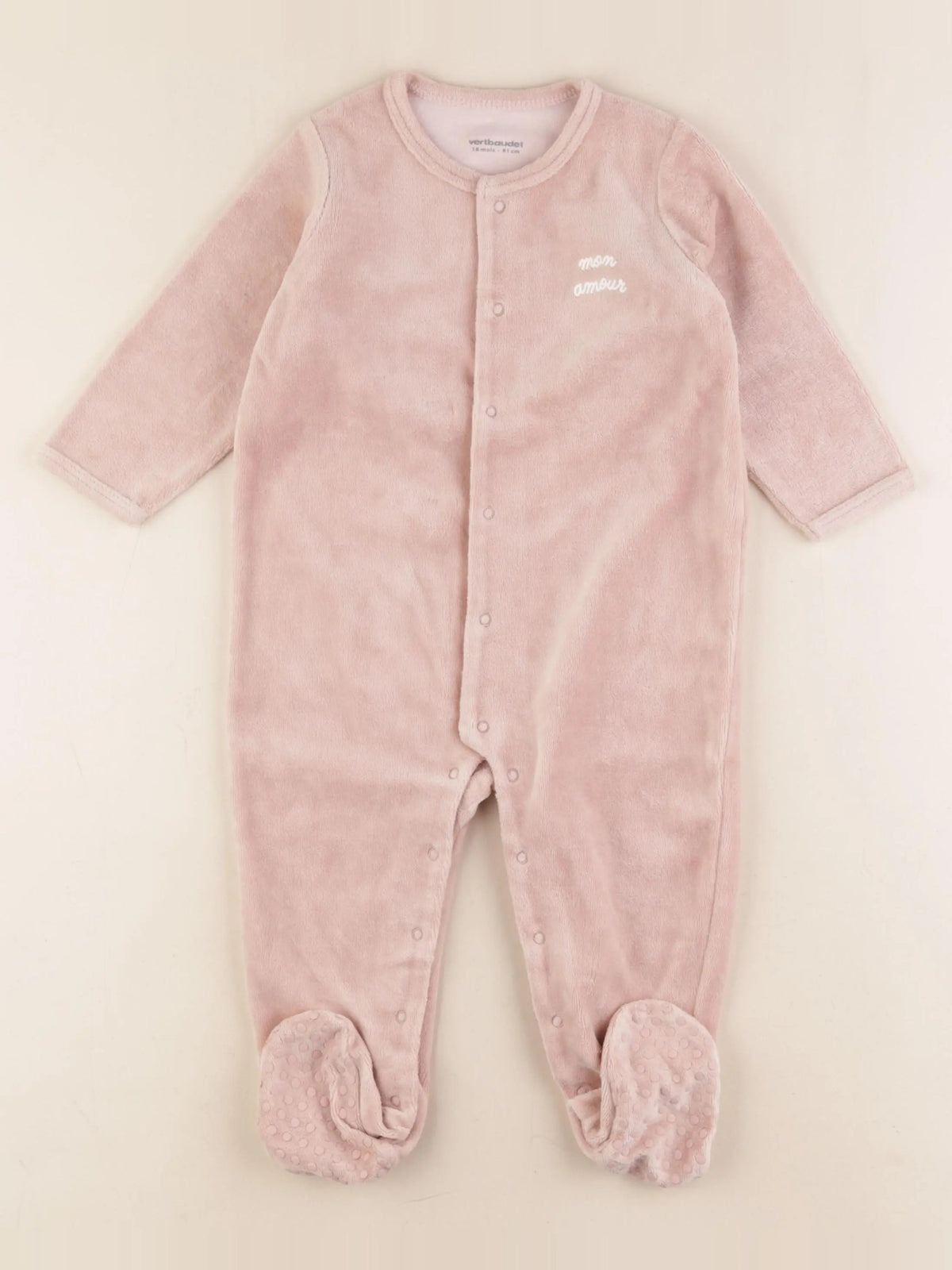 Vertbaudet - pyjama velours marron - 18 mois