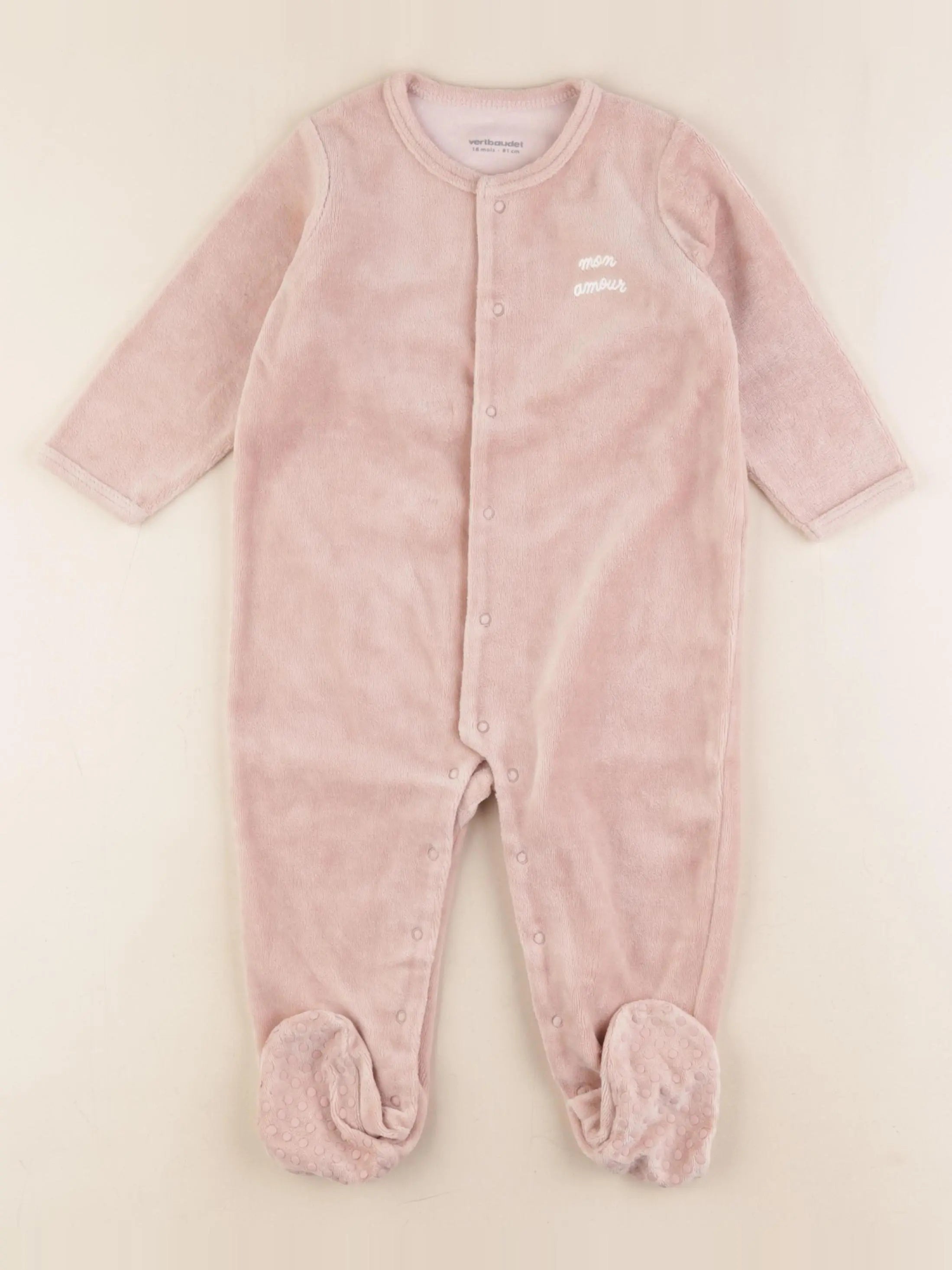 Vertbaudet - pyjama velours marron - 18 mois