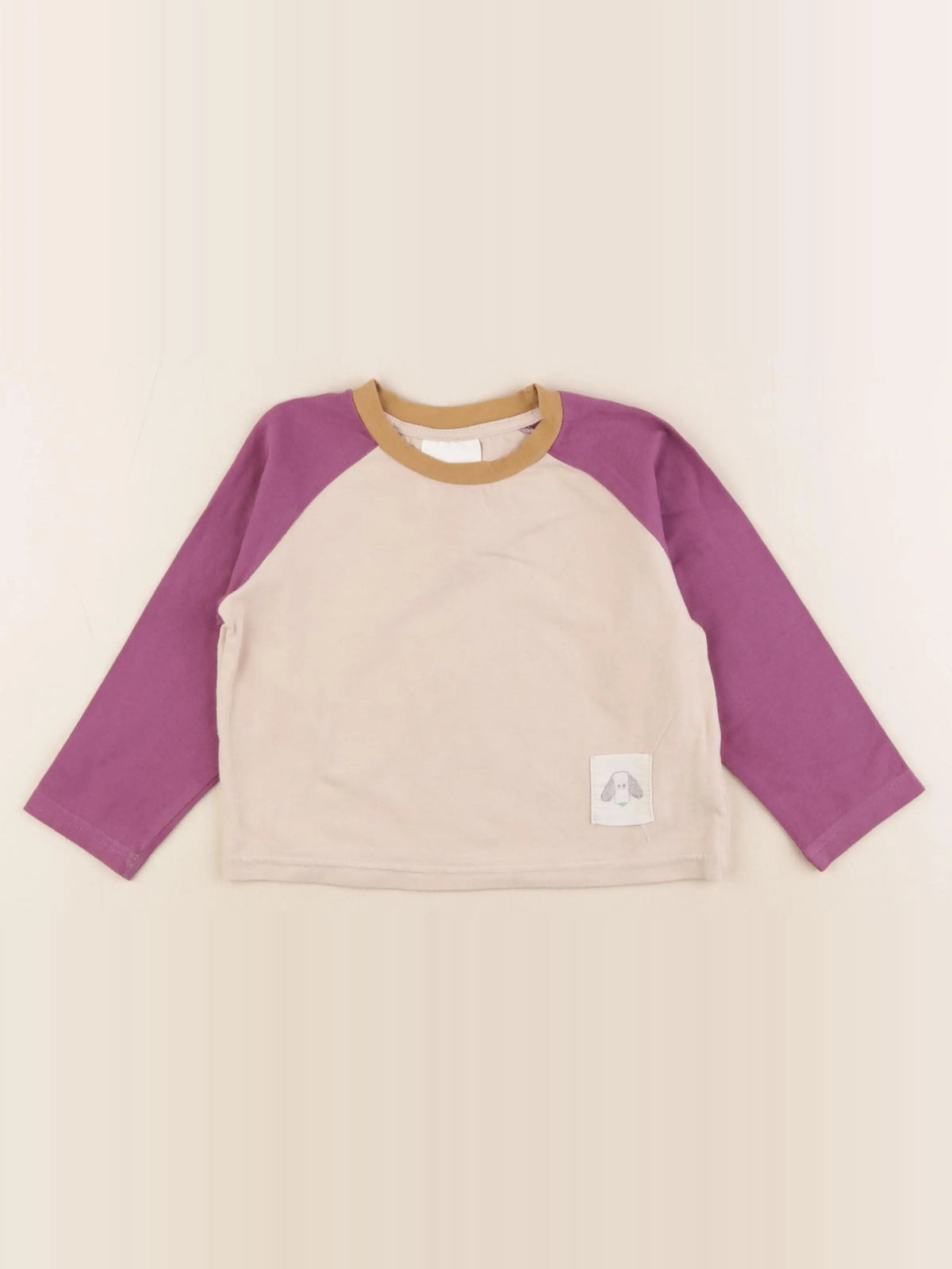Gamin gamine - tee-shirt beige, violet - 12/18 mois