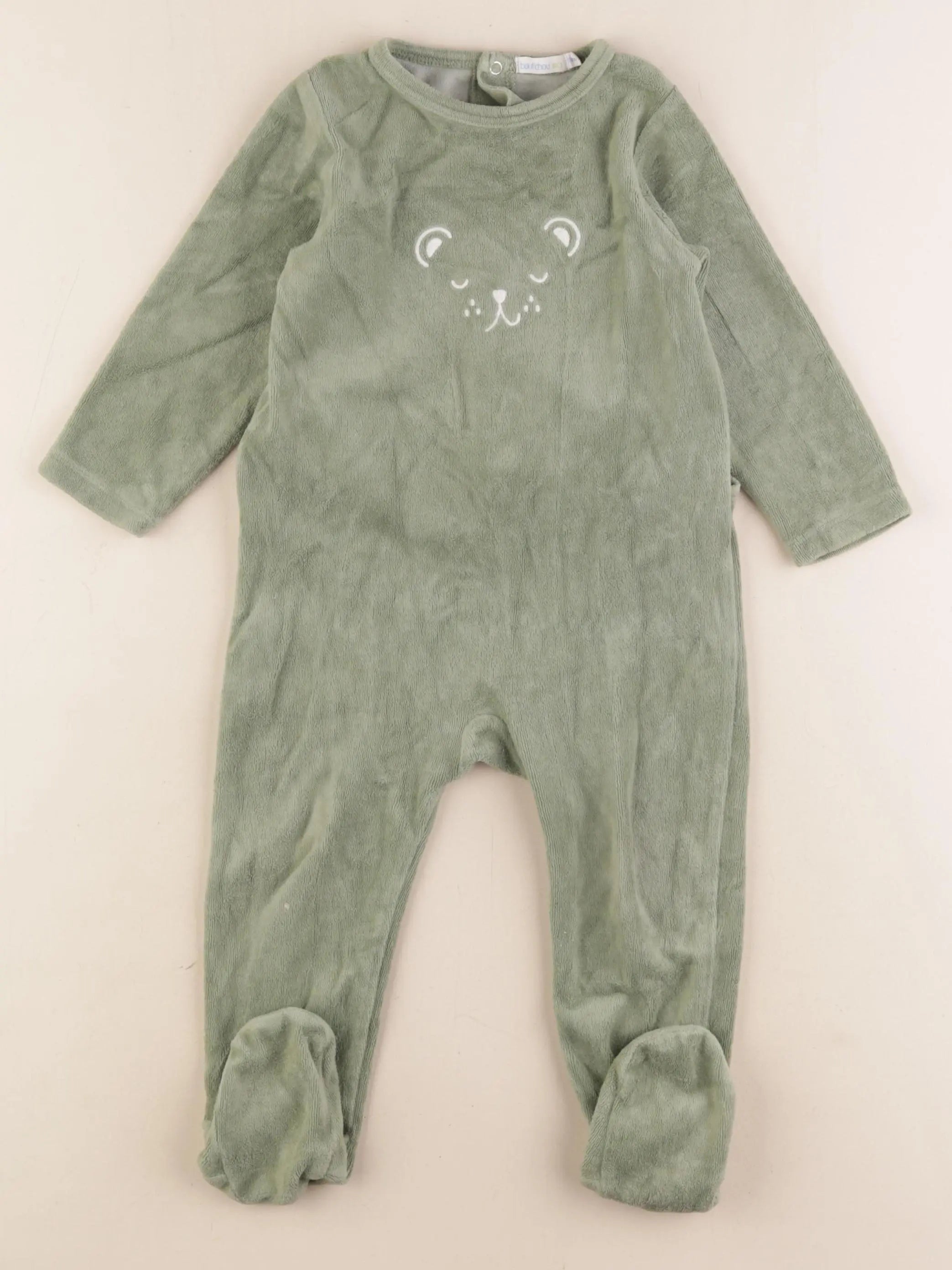 Boutchou - pyjama velours vert - 18 mois