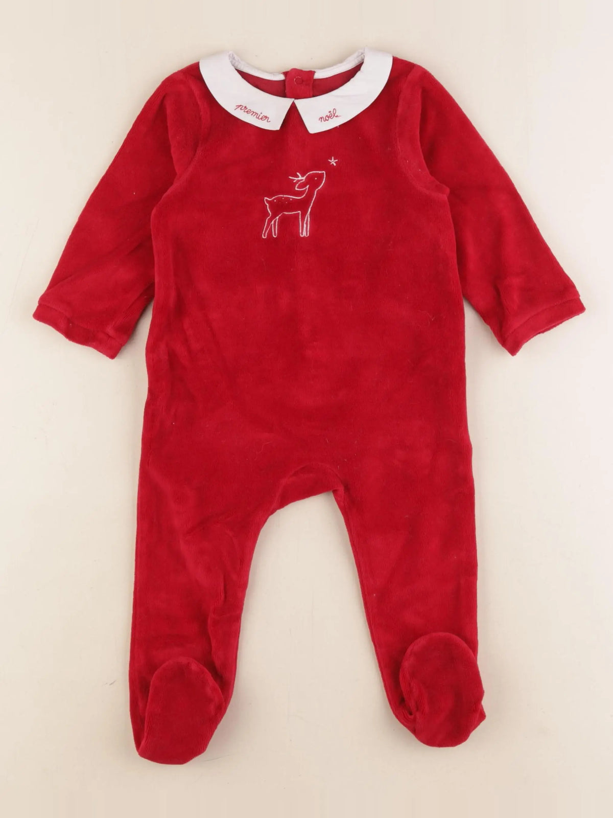 Jacadi - pyjama velours rouge - 12 mois