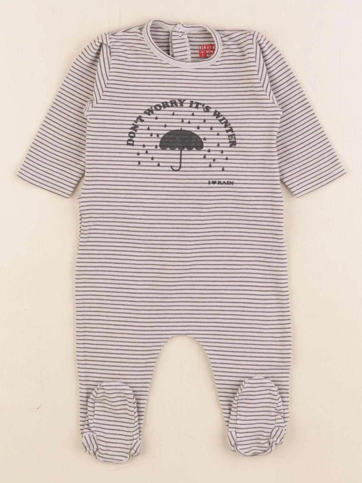 Bonton - pyjama coton beige - 6 mois