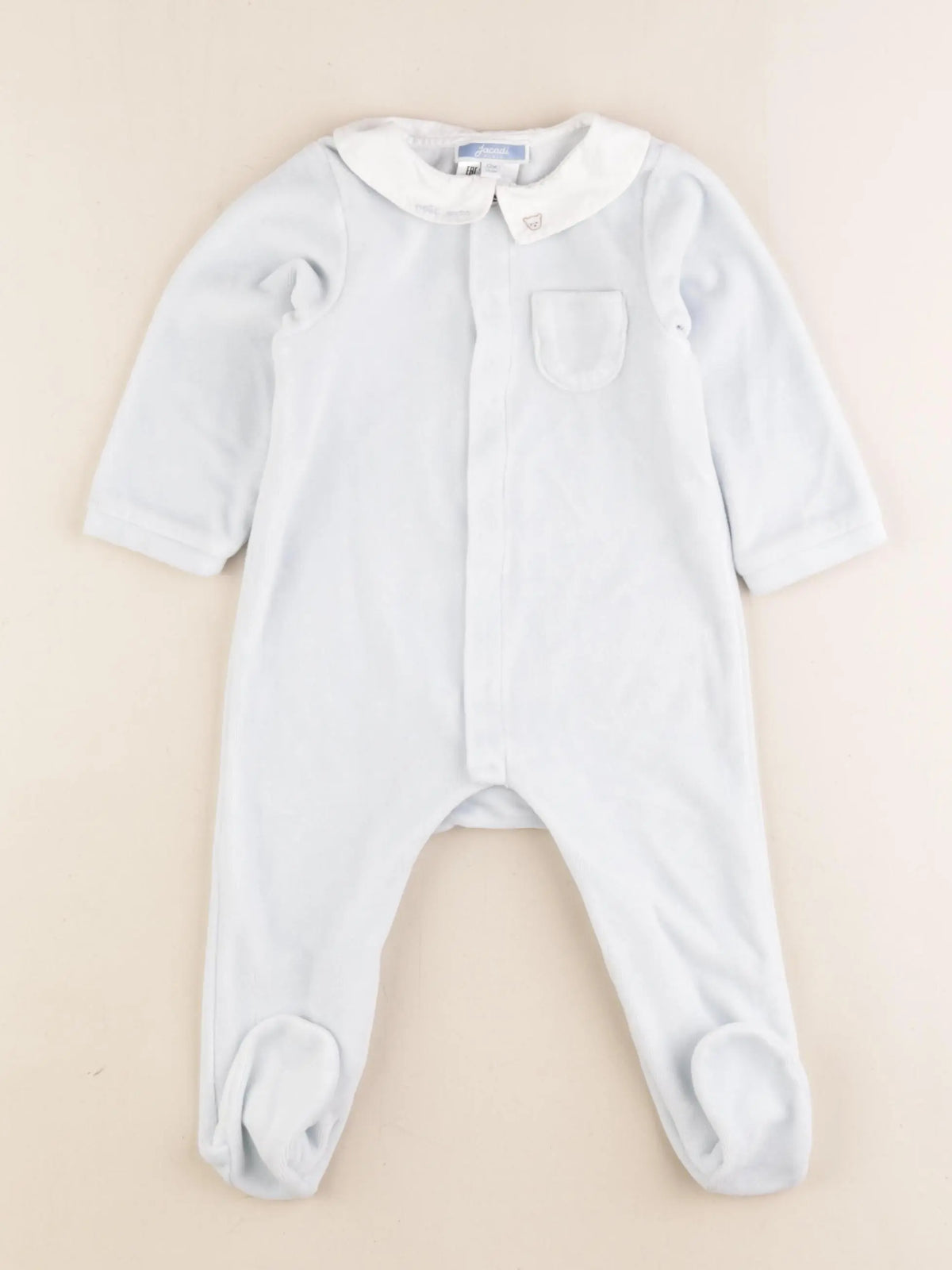 Jacadi - pyjama velours bleu - 12 mois