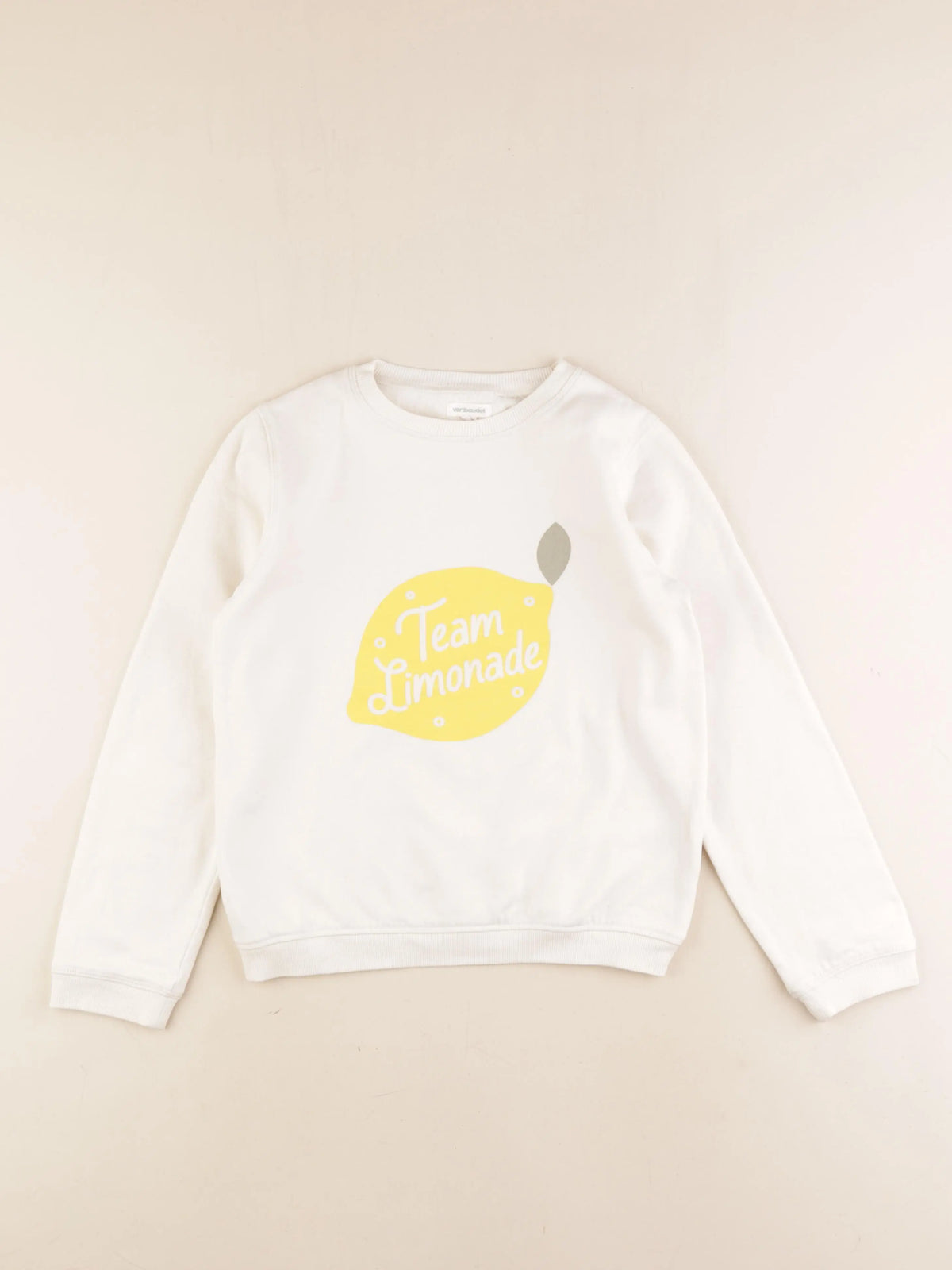Vertbaudet - sweat blanc - 10 ans