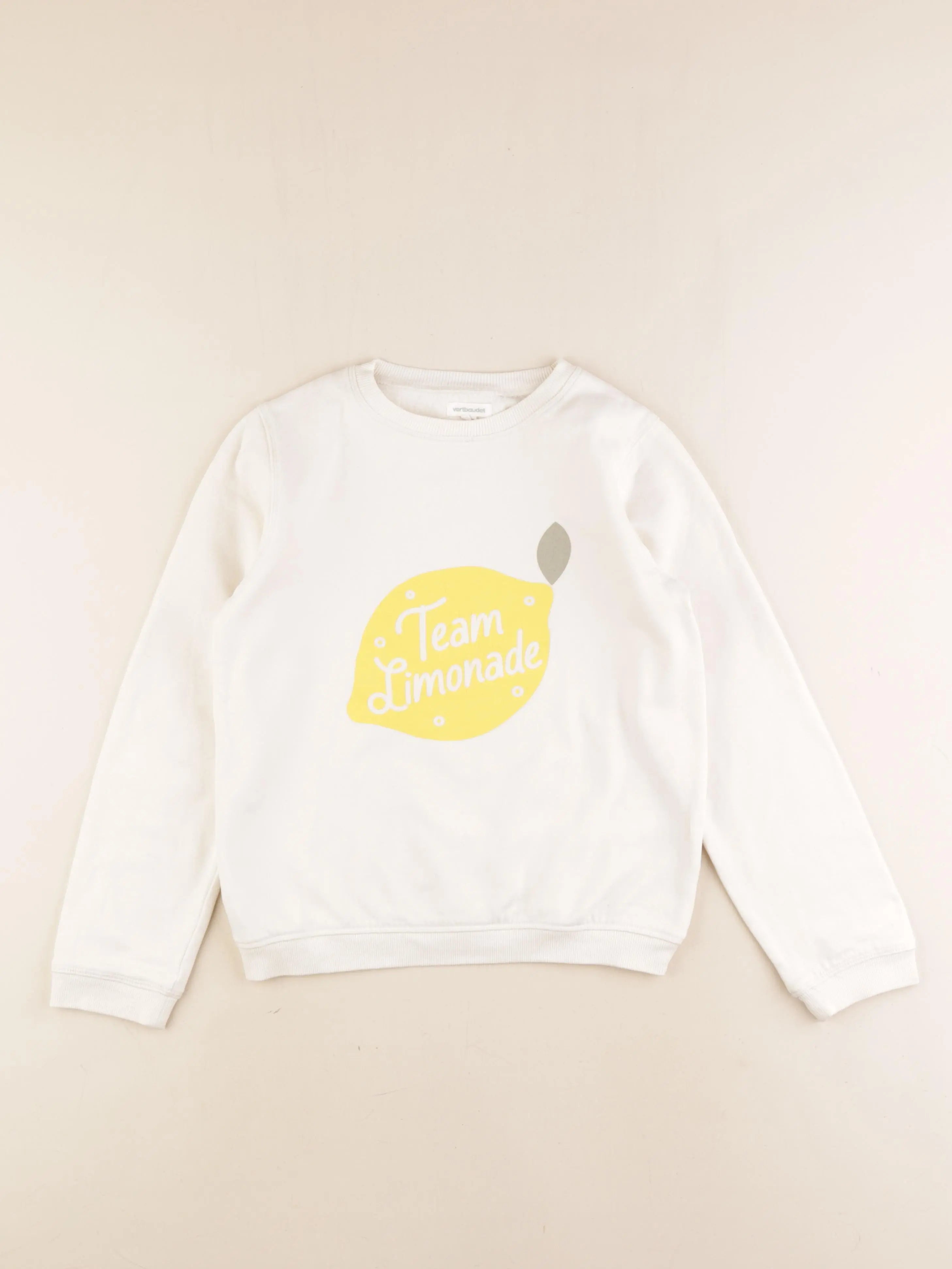 Vertbaudet - sweat blanc - 10 ans