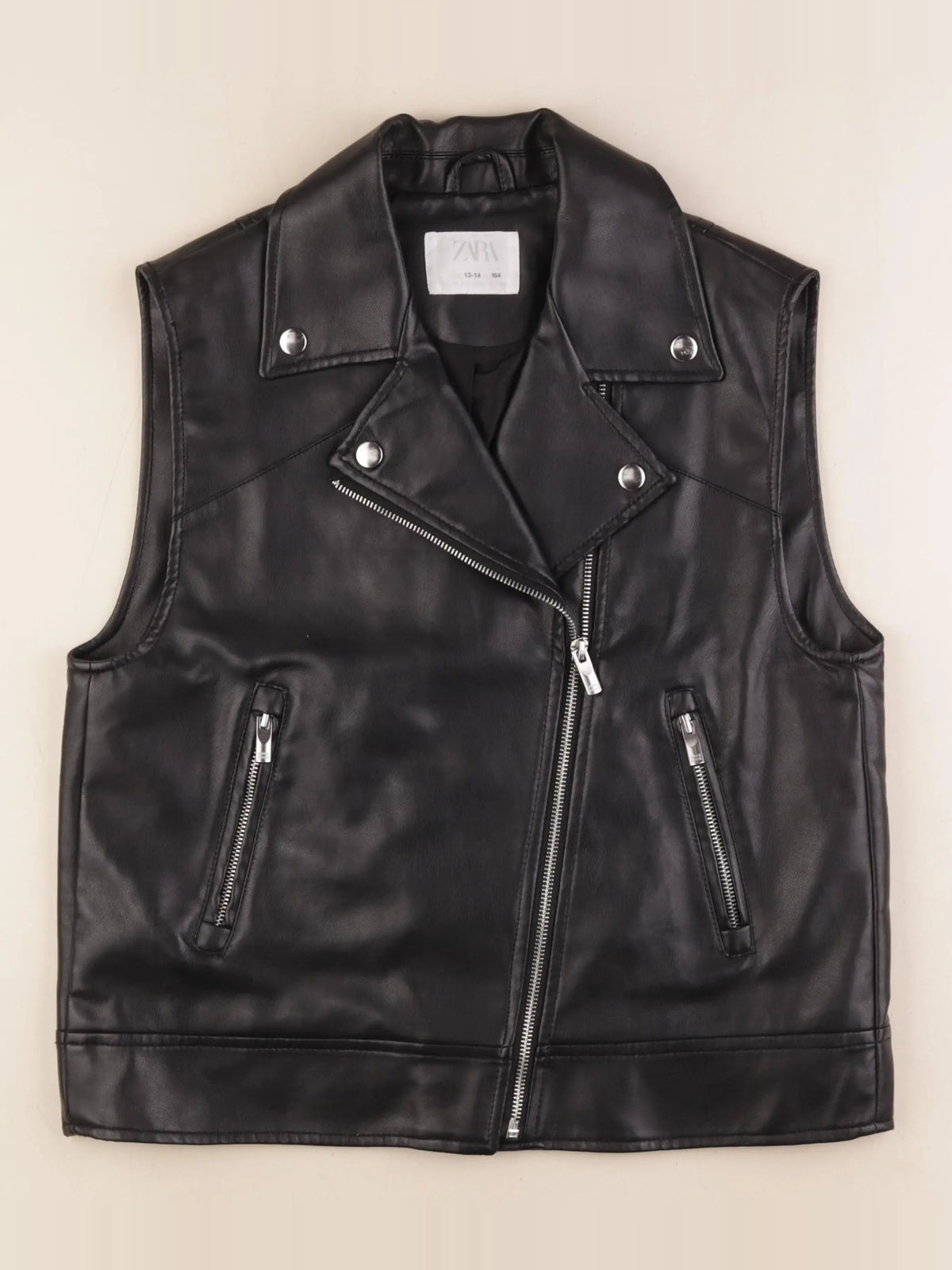 Zara - veste simili cuir noir - 13/14 ans