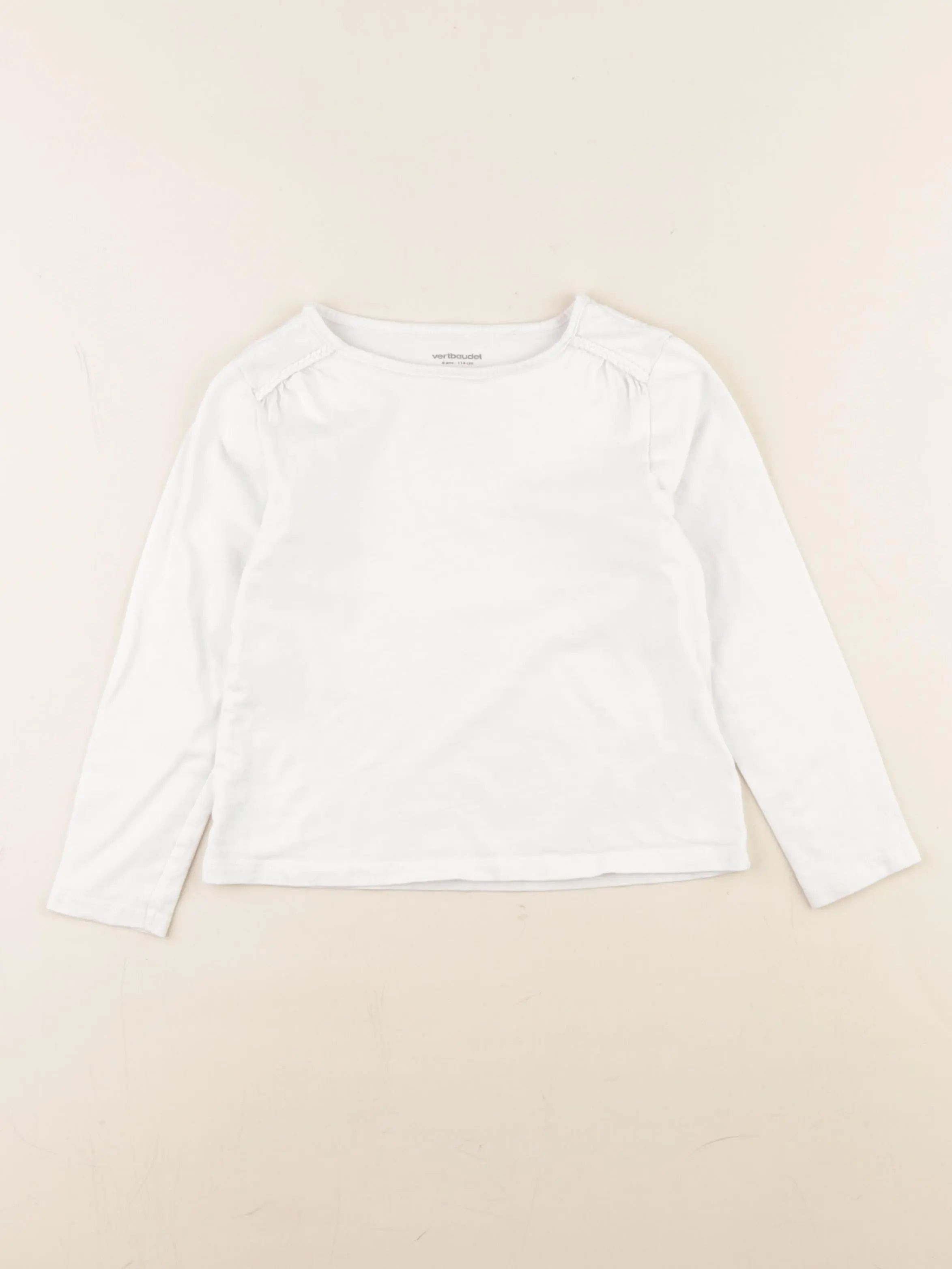 Vertbaudet - tee-shirt blanc - 6 ans
