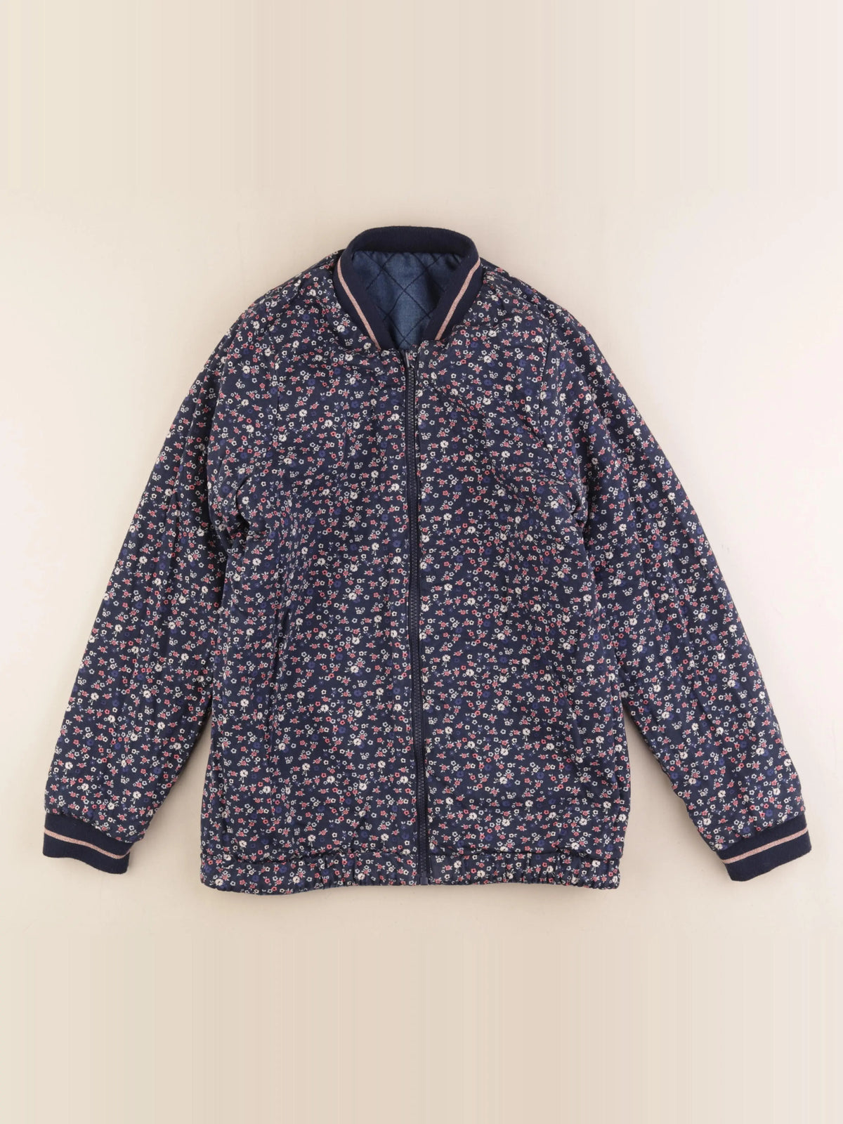 Vertbaudet - veste réversible bleu - 14 ans