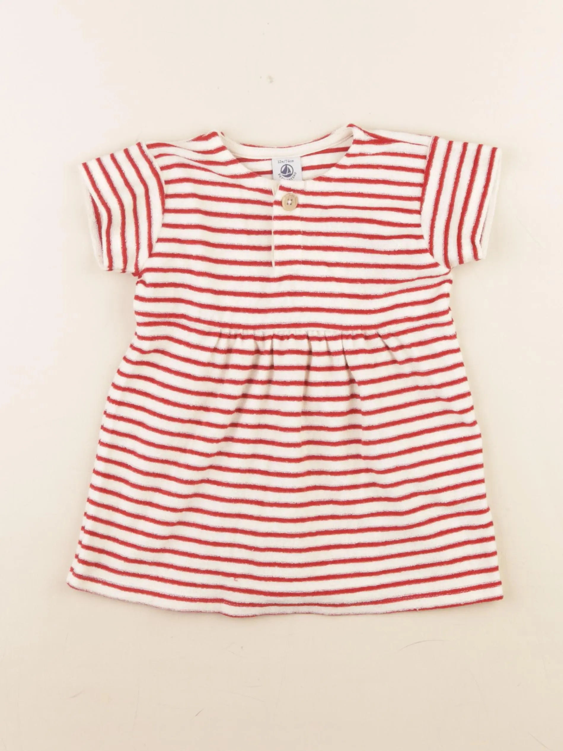 Petit Bateau - robe rouge (état neuf) - 12 mois