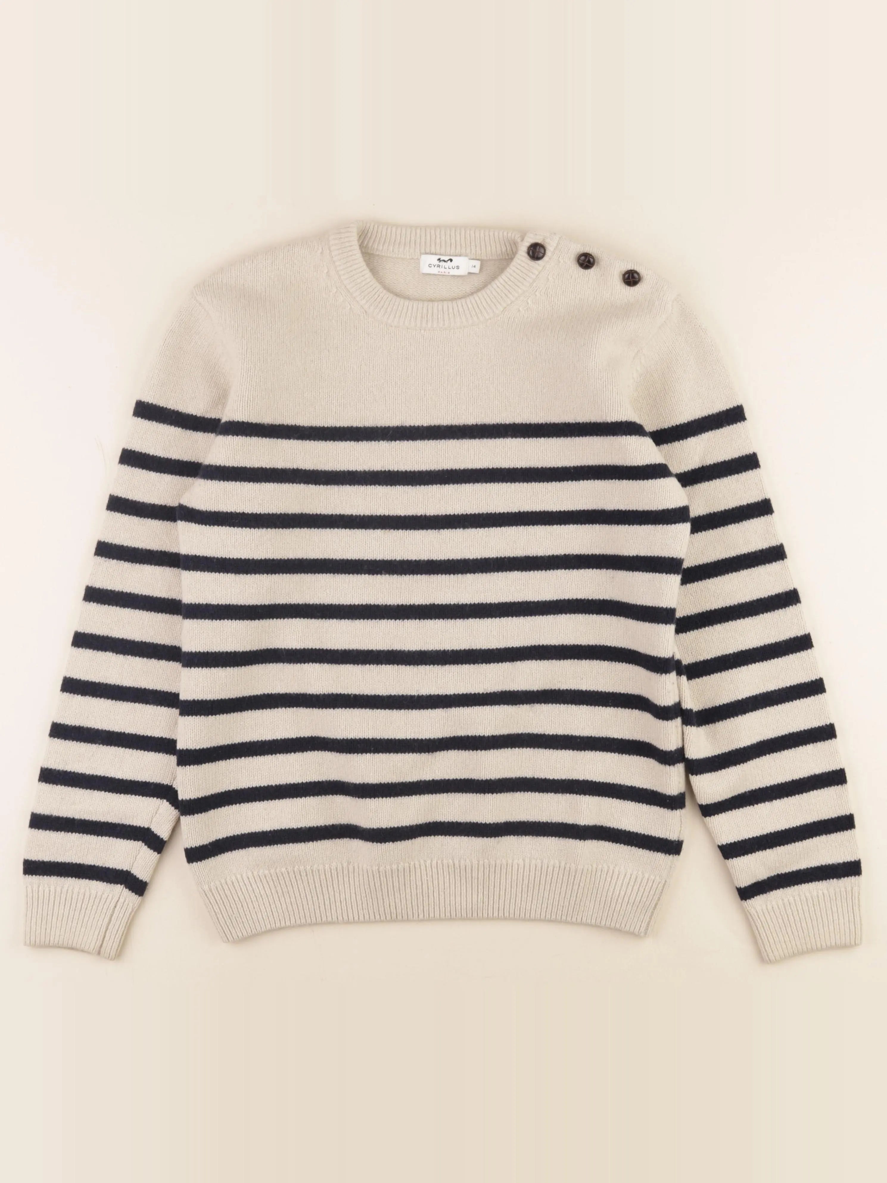 Cyrillus - pull marron - 14 ans